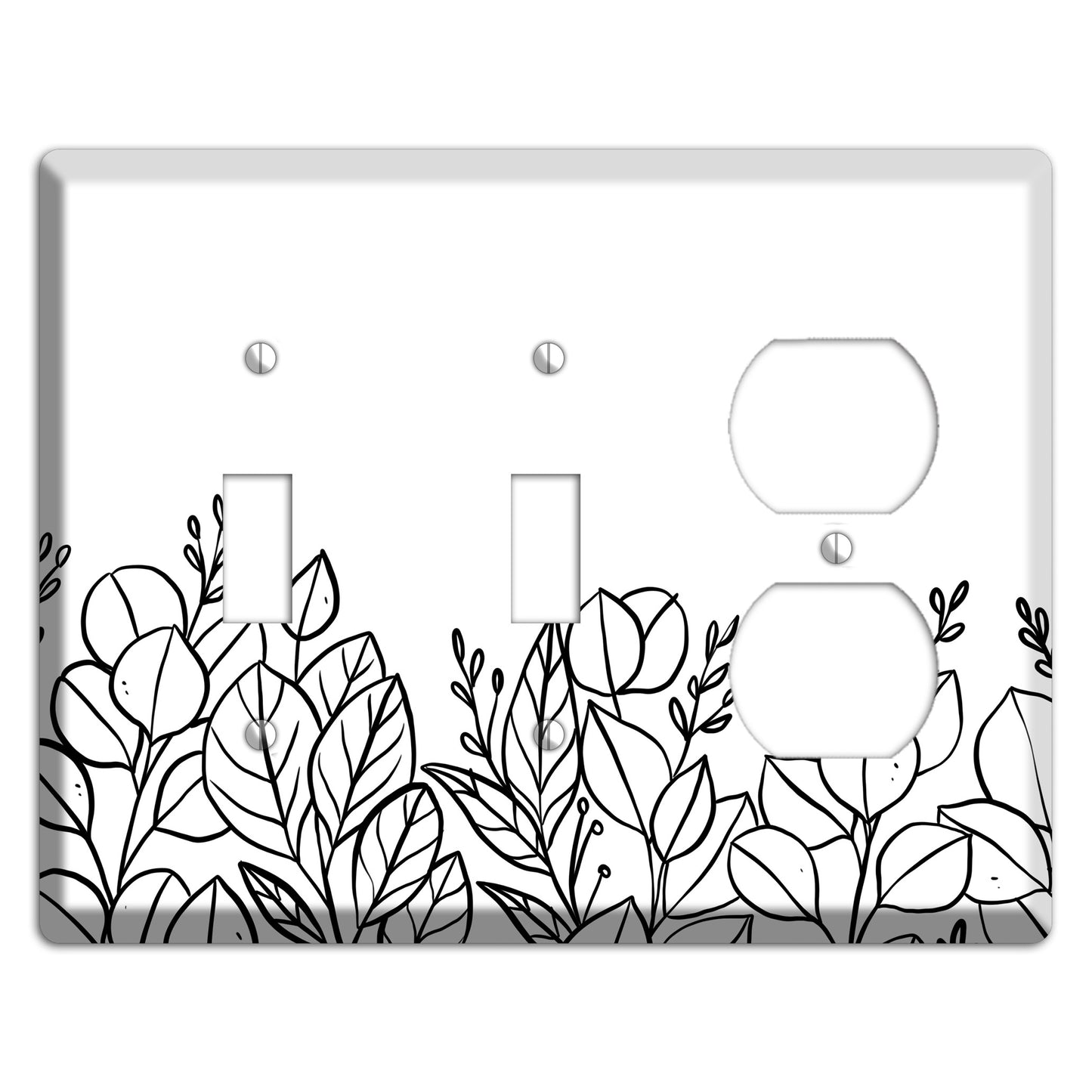 Hand-Drawn Floral 15 2 Toggle / Duplex Wallplate