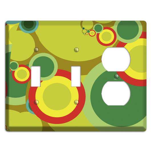 Green and Yellow Abstract Circles 2 Toggle / Duplex Wallplate
