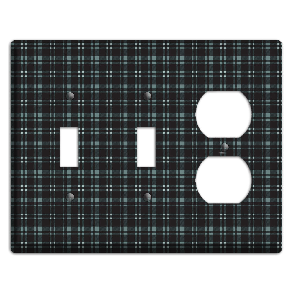 Black Plaid 2 Toggle / Duplex Wallplate