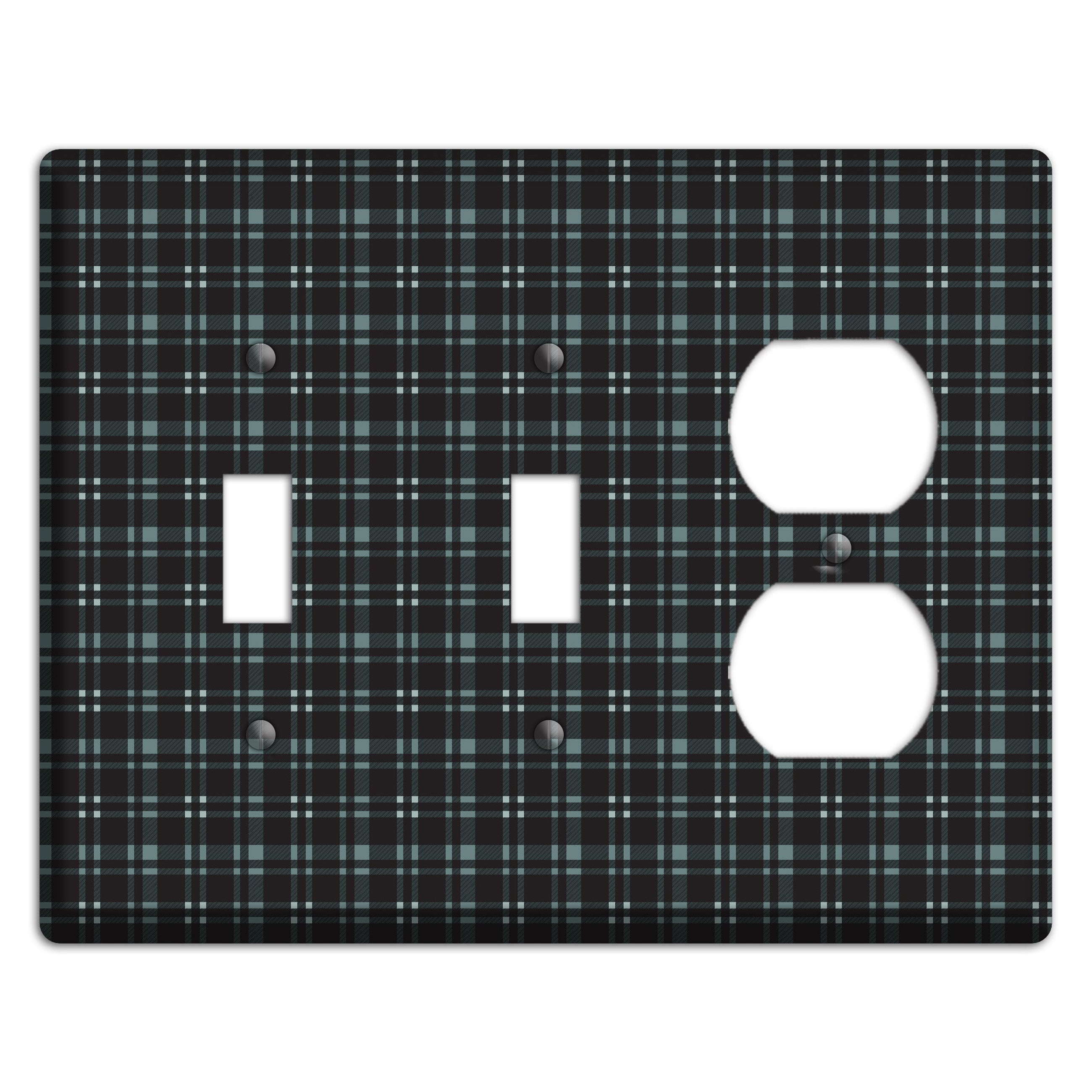Black Plaid 2 Toggle / Duplex Wallplate