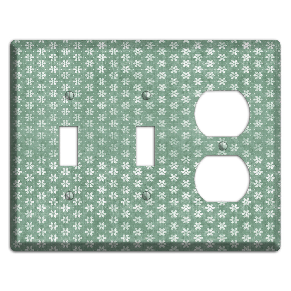 Mustard Grunge Floral Contour 2 Toggle / Duplex Wallplate