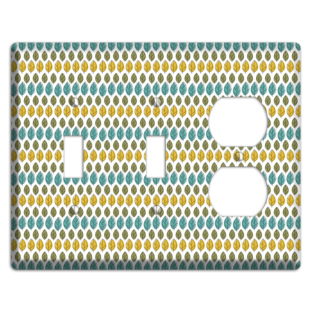 Turquoise Multi Olive Leaf Contour 2 Toggle / Duplex Wallplate