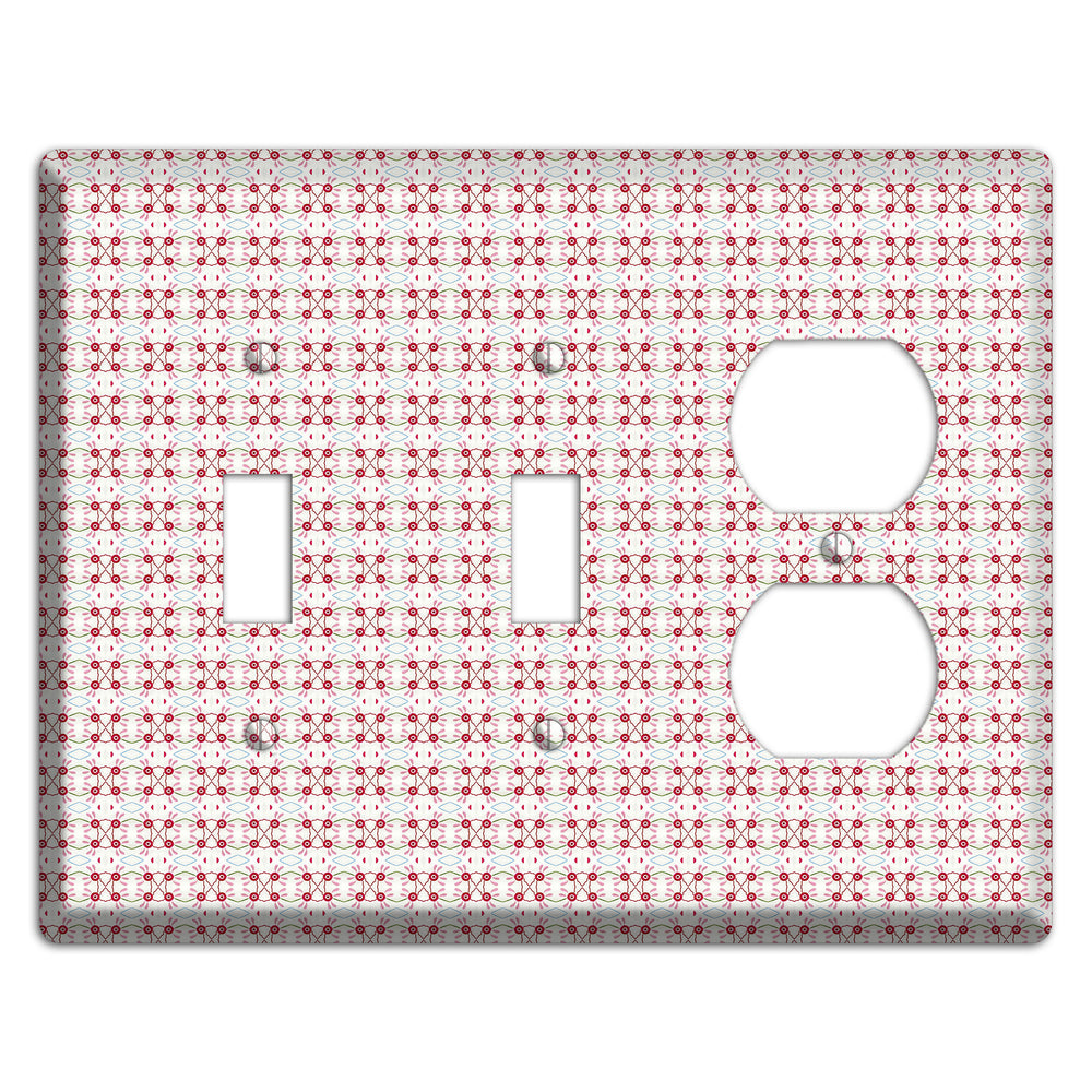 White with Red Ball and Stick Tapestry 2 Toggle / Duplex Wallplate