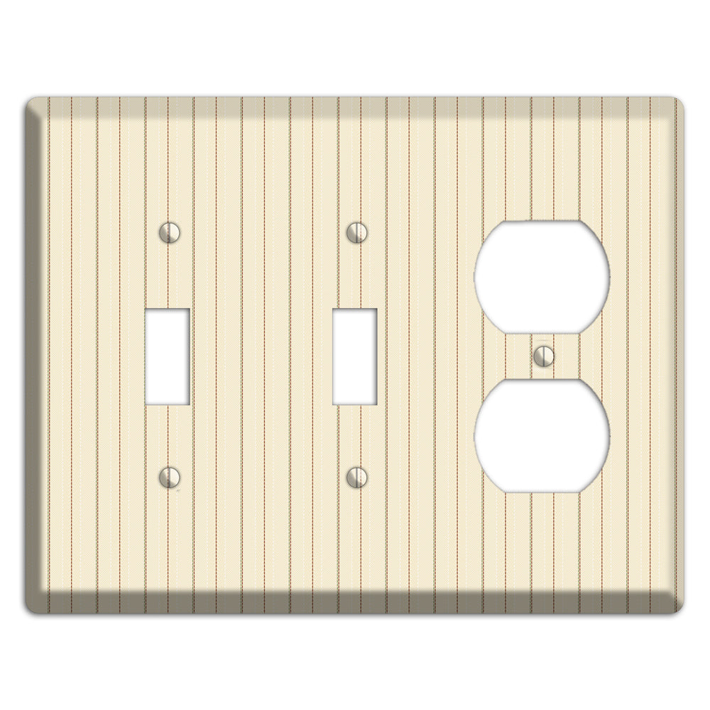 Off White Pinstripe 2 Toggle / Duplex Wallplate