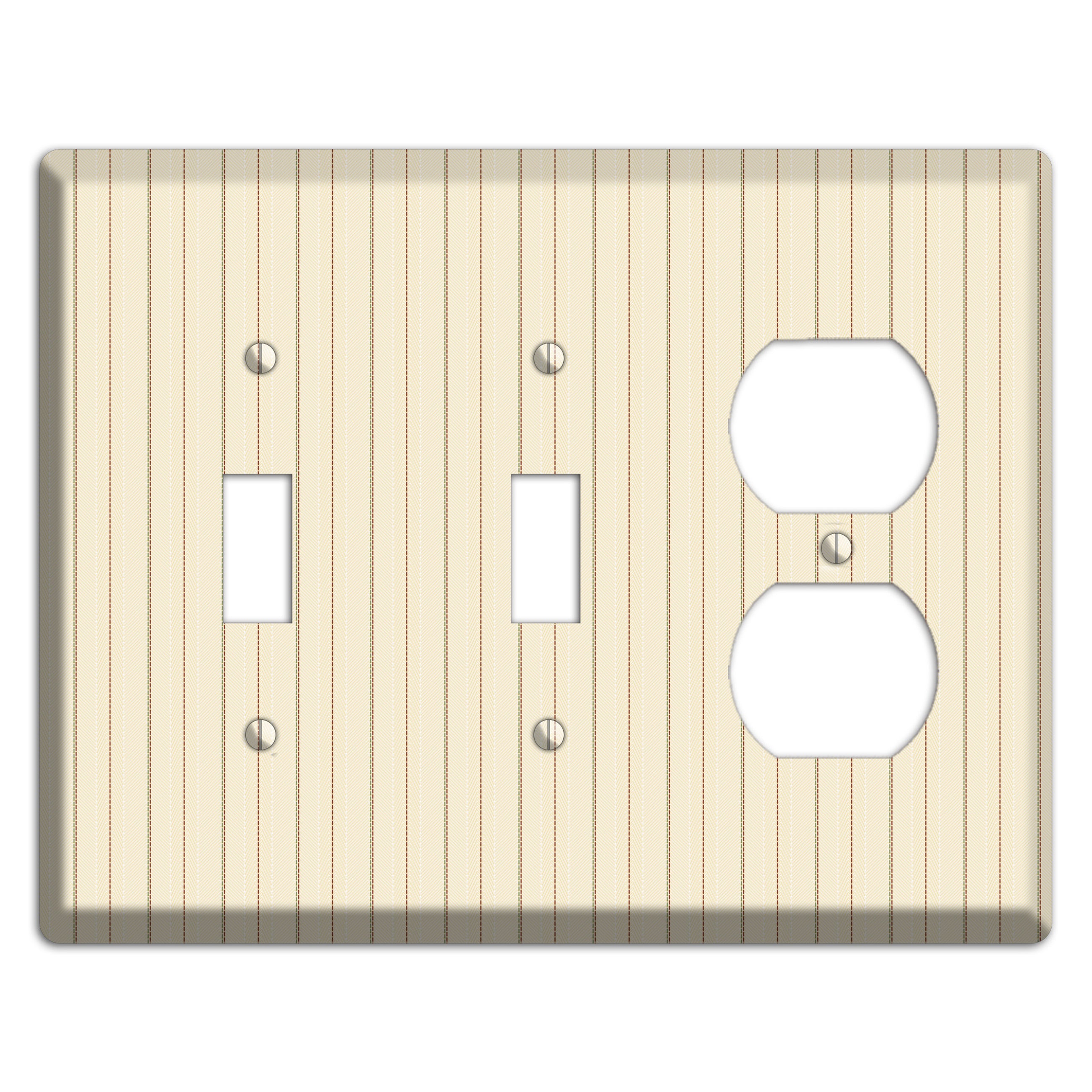 Off White Pinstripe 2 Toggle / Duplex Wallplate