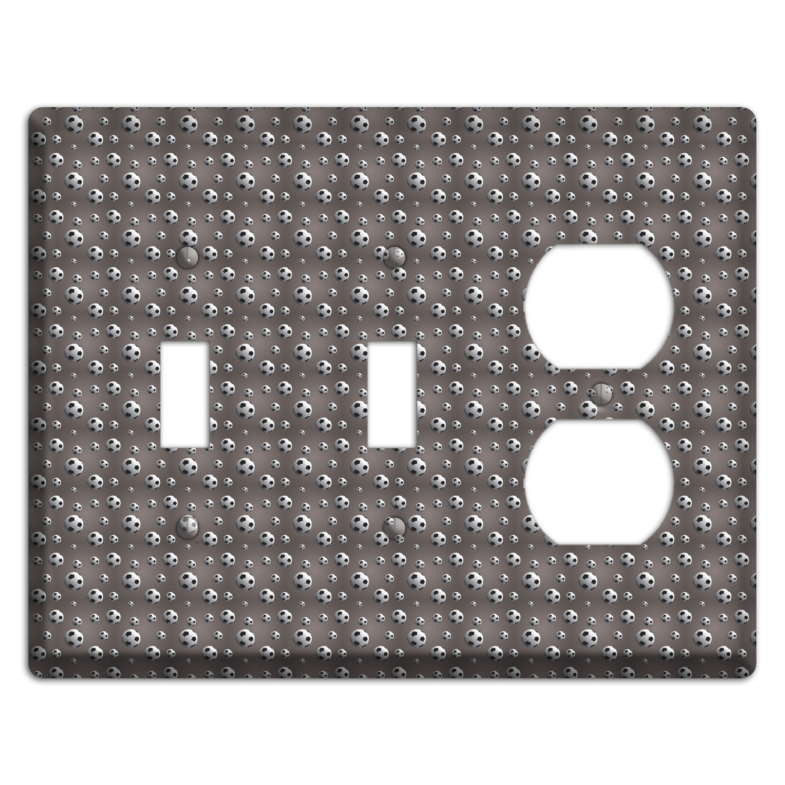 Grey with Soccer Balls 2 Toggle / Duplex Wallplate