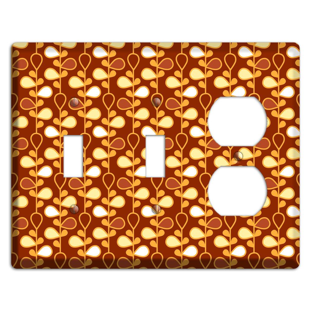 Red with Orange and Yellow Drop and Vine 2 Toggle / Duplex Wallplate