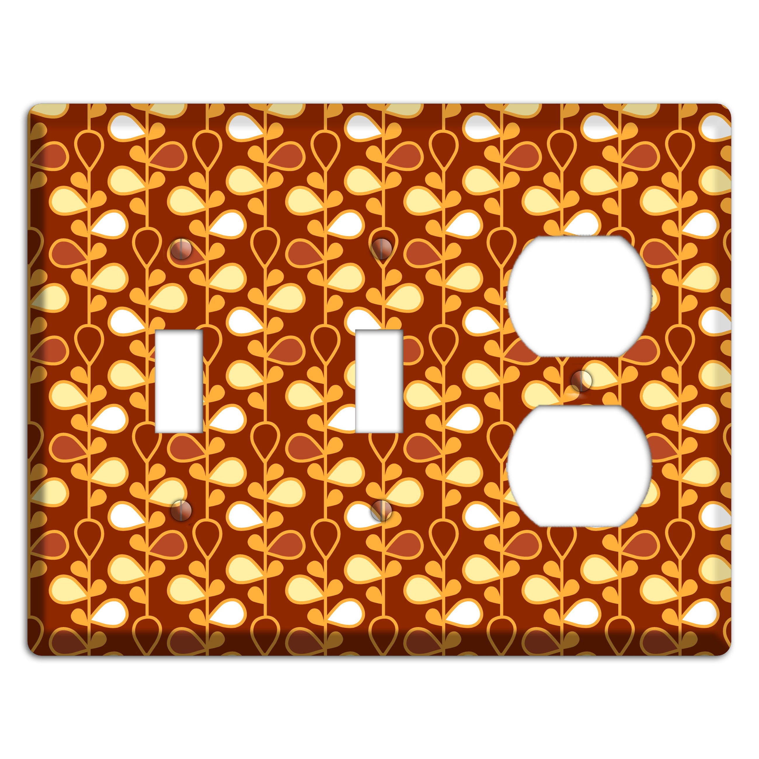 Red with Orange and Yellow Drop and Vine 2 Toggle / Duplex Wallplate