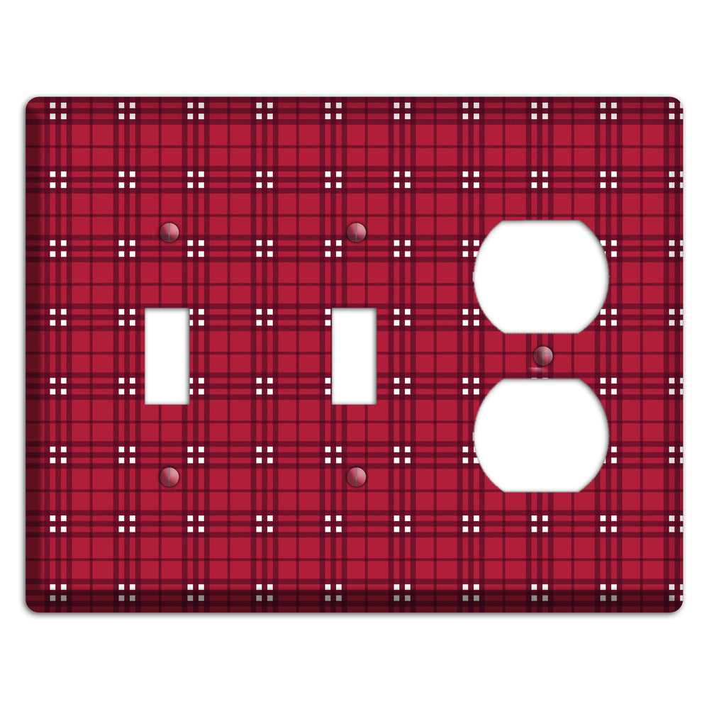 Red and White Plaid 2 Toggle / Duplex Wallplate