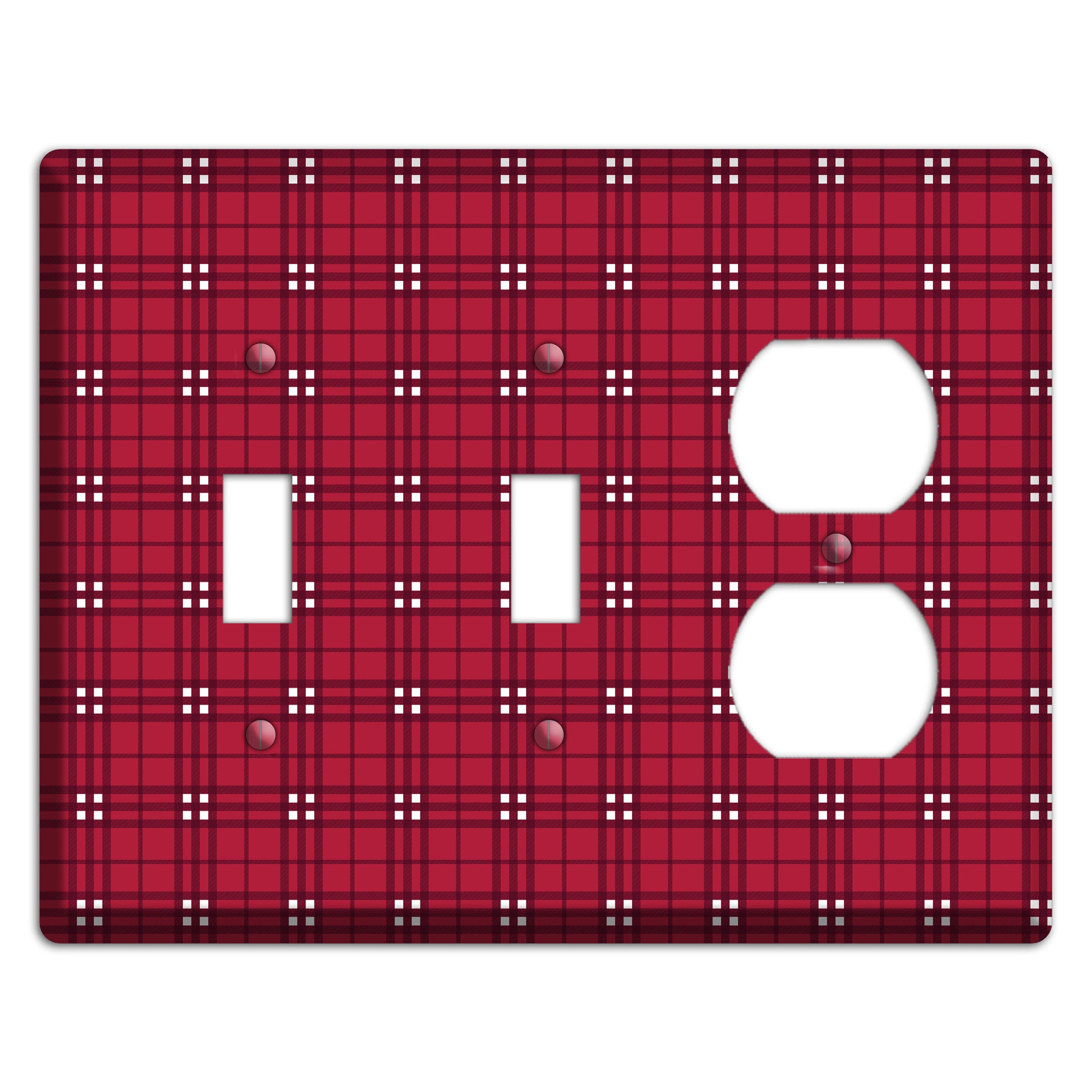 Red and White Plaid 2 Toggle / Duplex Wallplate