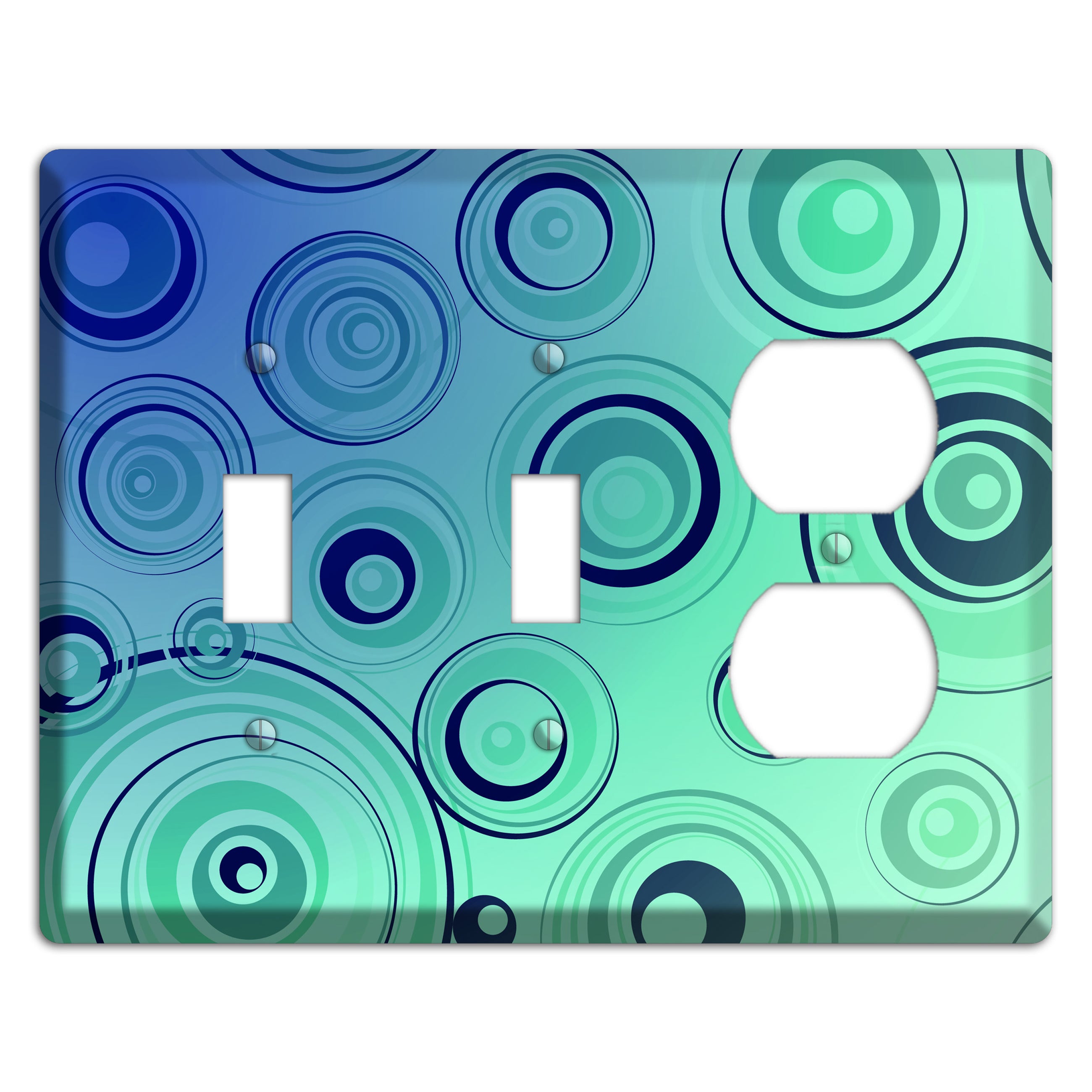 Blue and Green Circles 2 Toggle / Duplex Wallplate