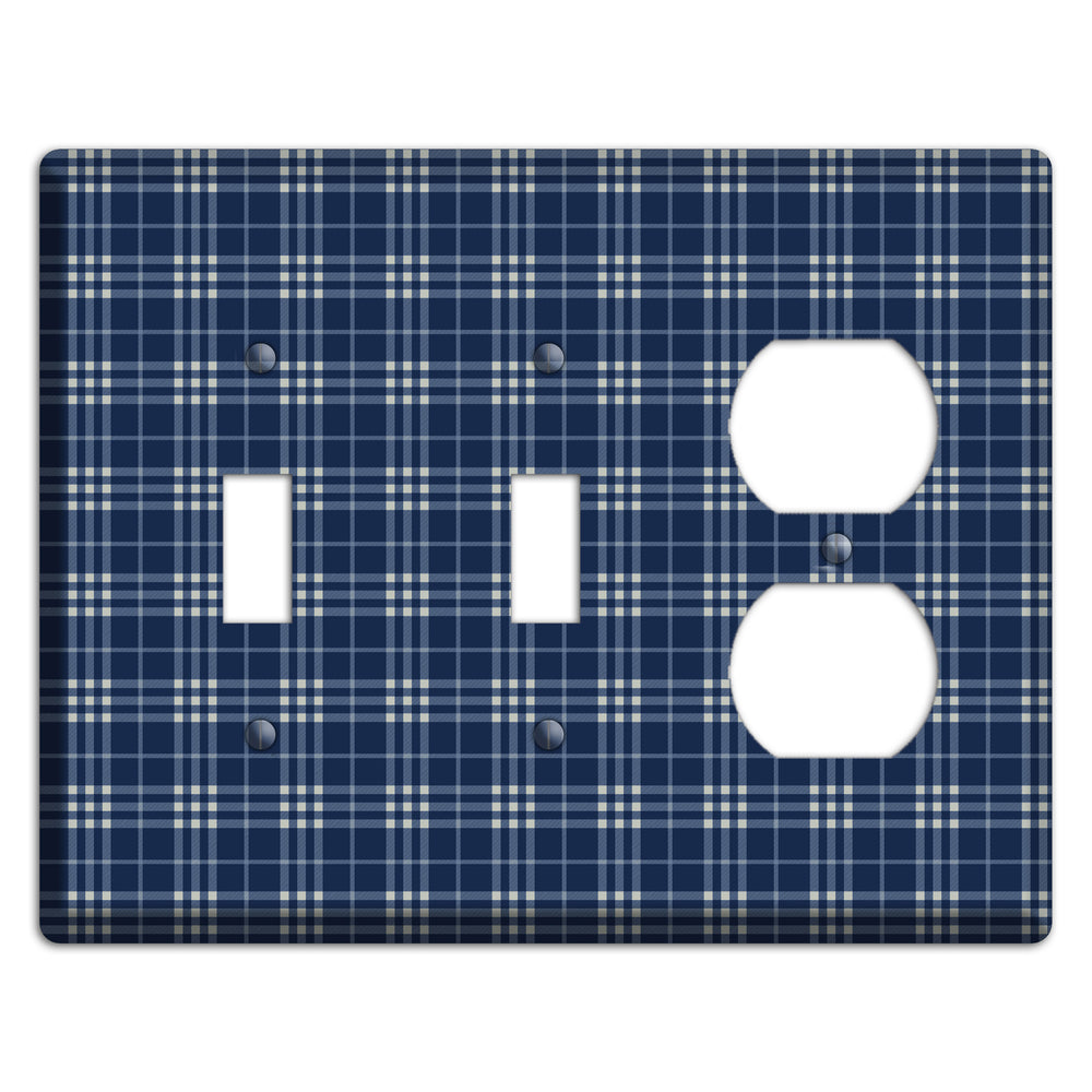 Blue and White Plaid 2 Toggle / Duplex Wallplate