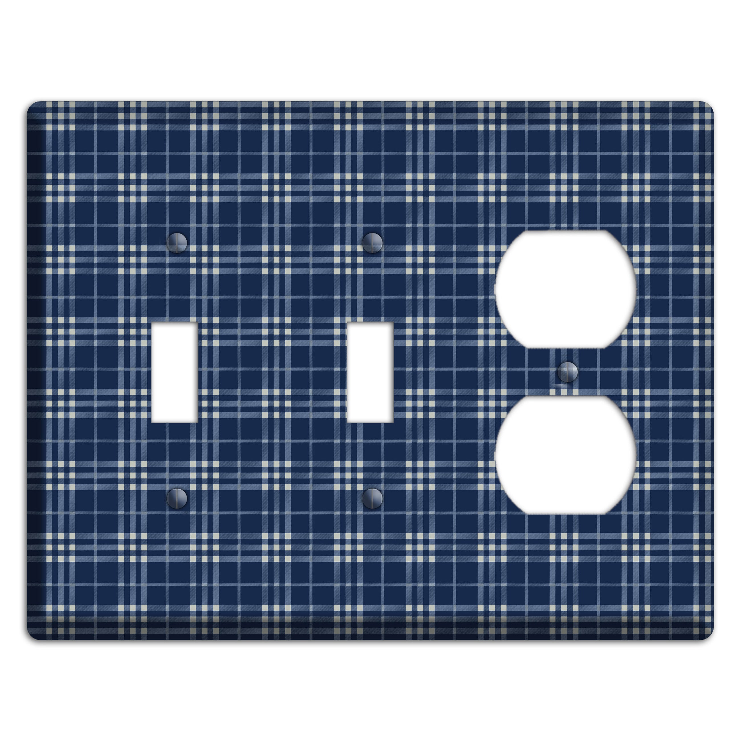 Blue and White Plaid 2 Toggle / Duplex Wallplate