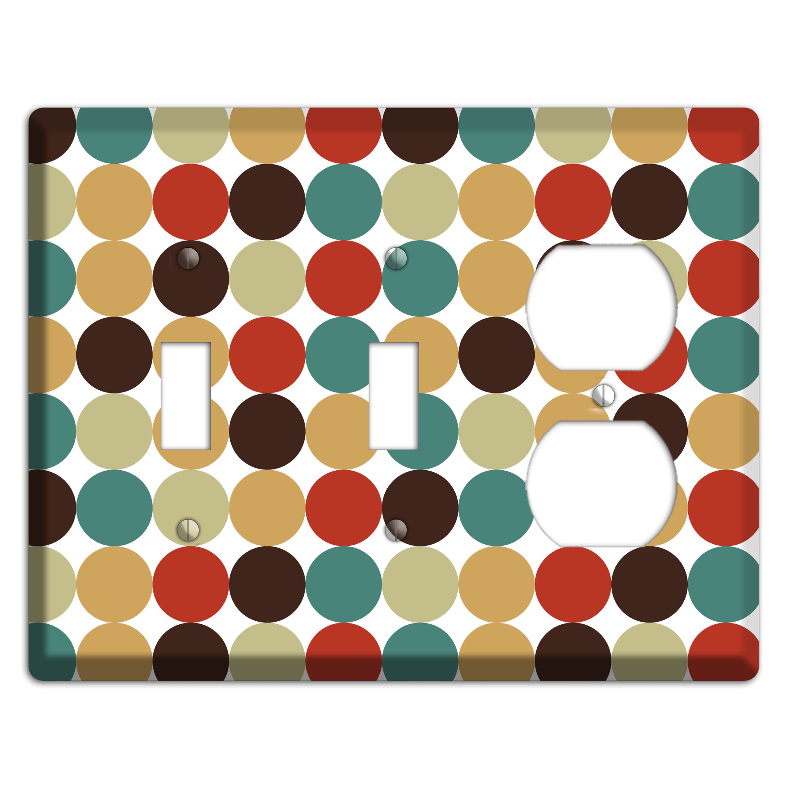Brown Jade Beige Maroon Tiled Dots 2 Toggle / Duplex Wallplate