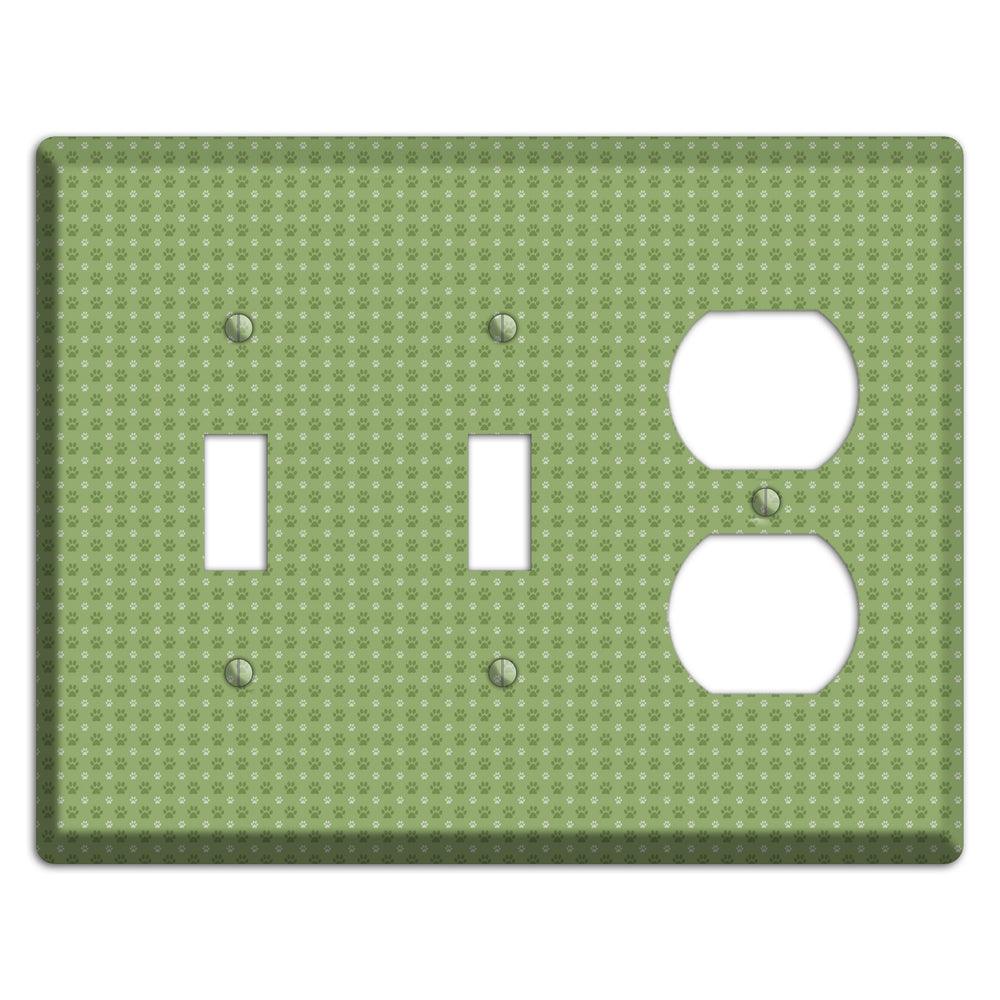 Green Paw Prints 2 Toggle / Duplex Wallplate