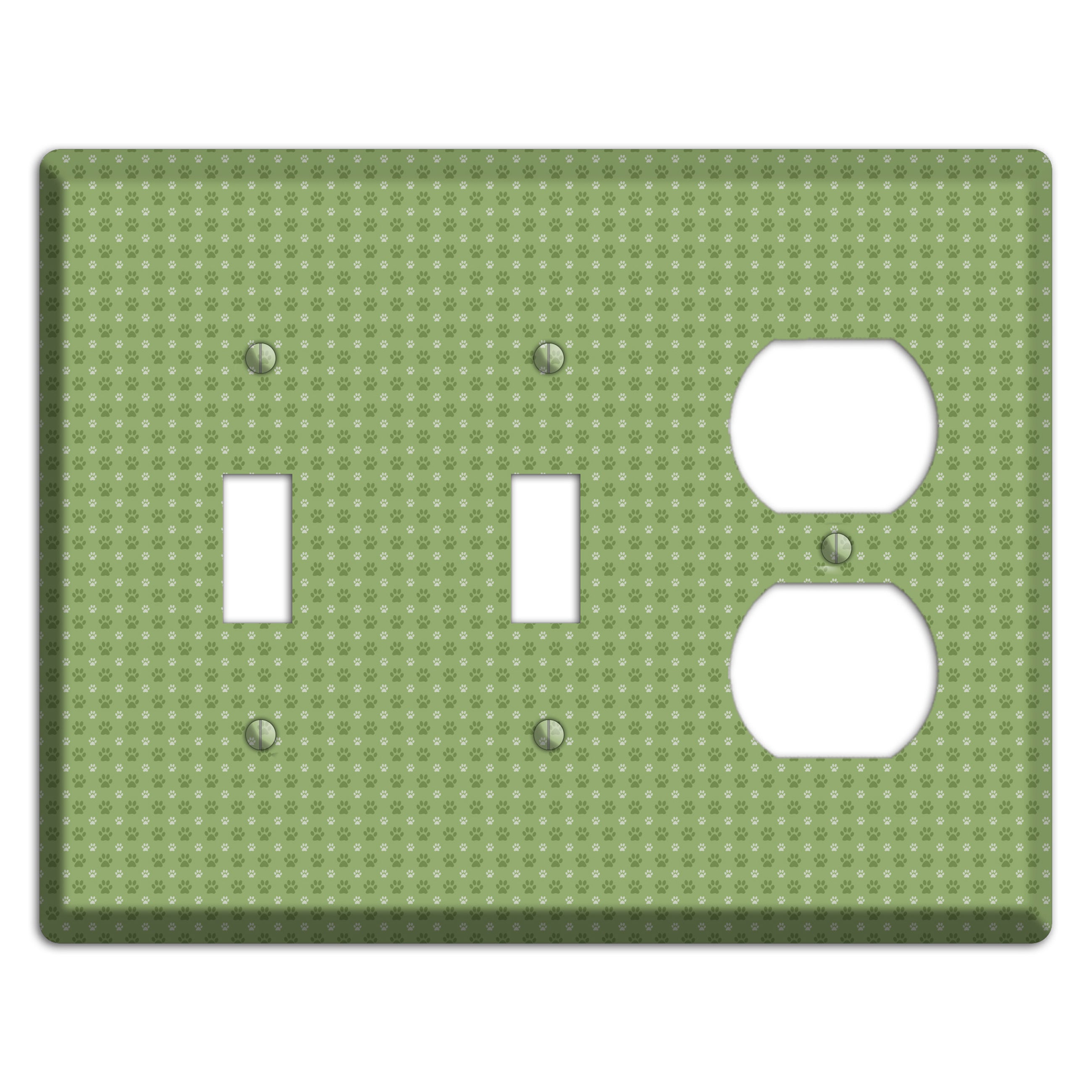 Green Paw Prints 2 Toggle / Duplex Wallplate