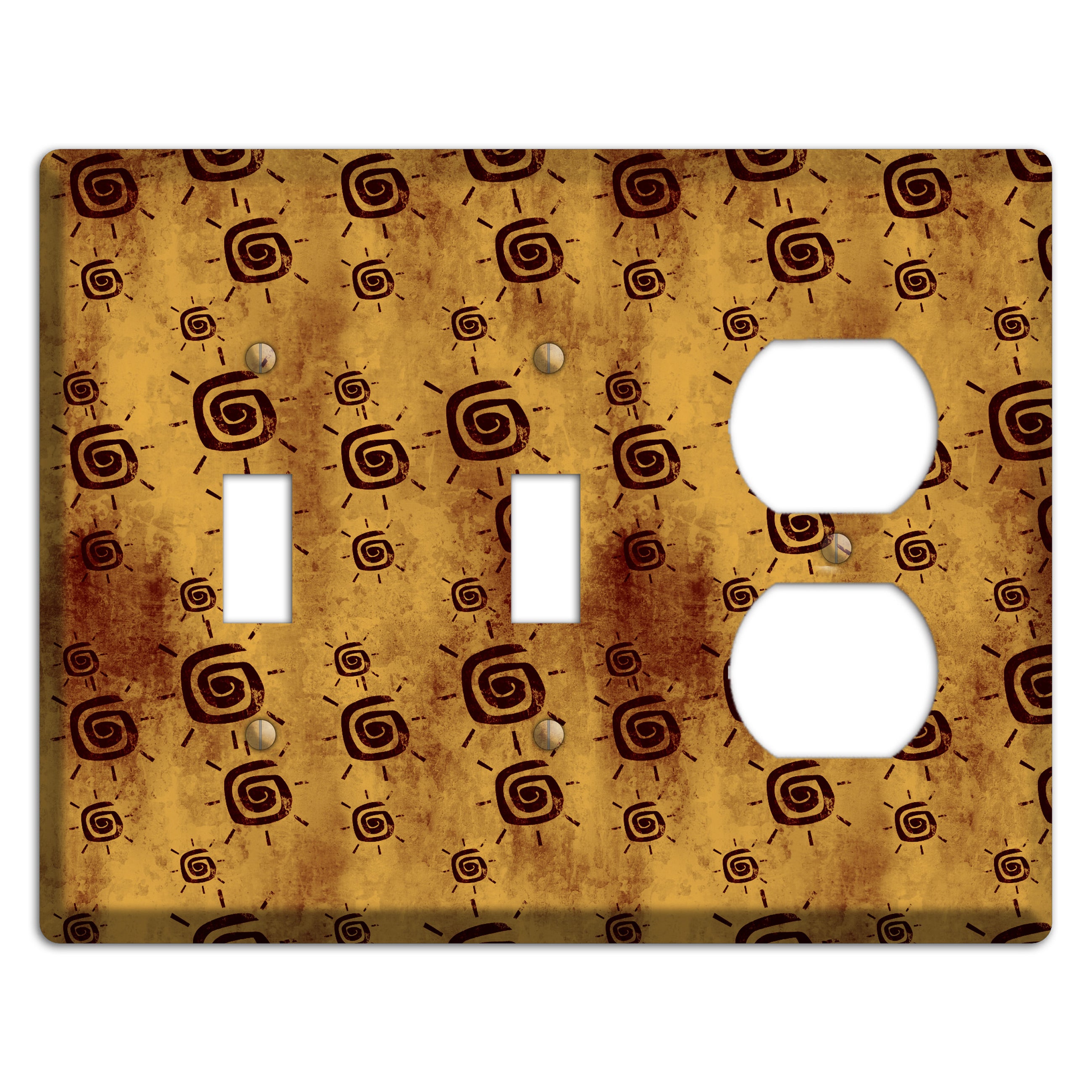 Mustard with Maroon Swirl 2 Toggle / Duplex Wallplate
