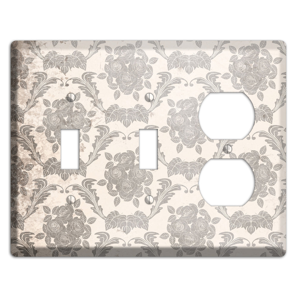 Pearl Bush Vintage Rose Damask 2 Toggle / Duplex Wallplate