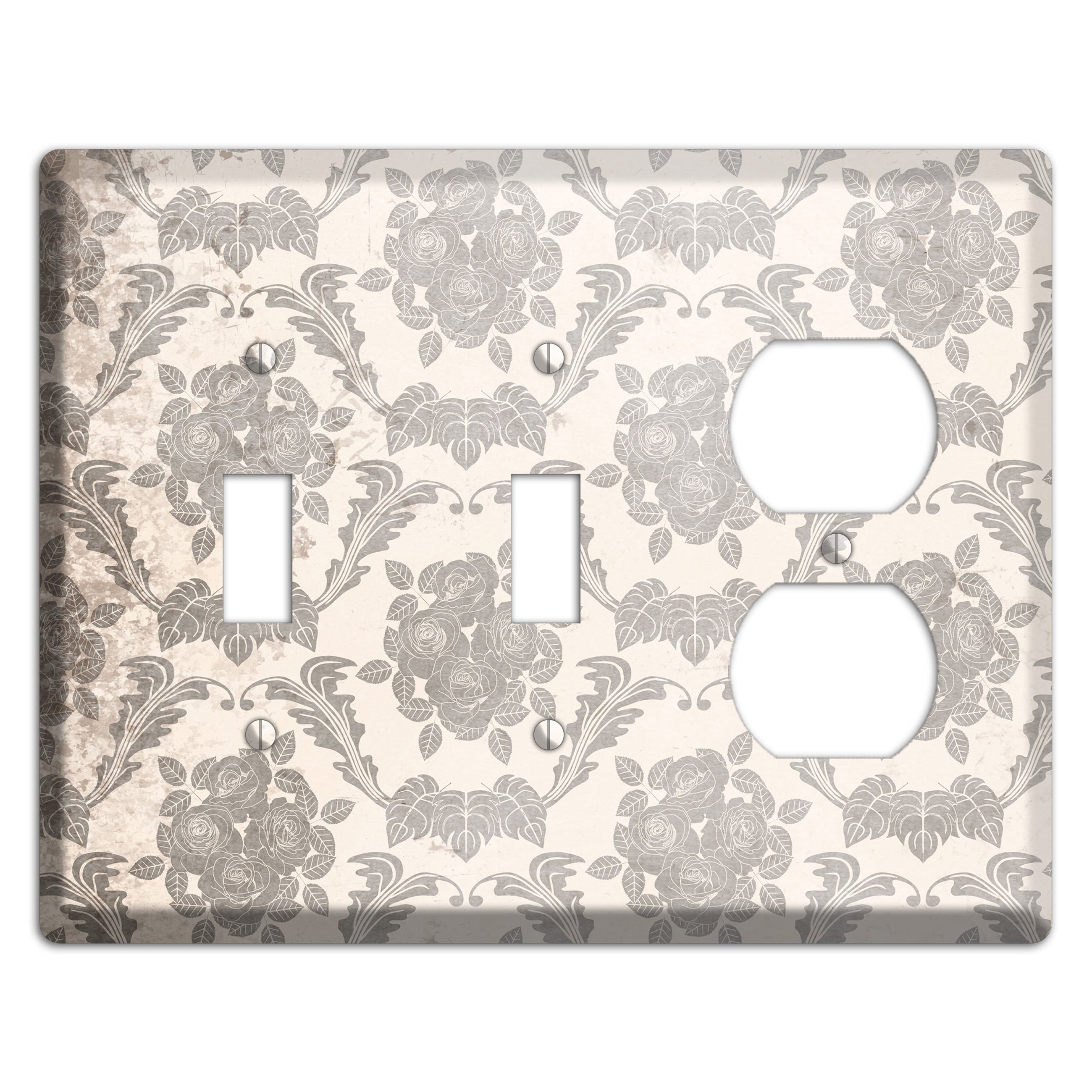 Pearl Bush Vintage Rose Damask 2 Toggle / Duplex Wallplate