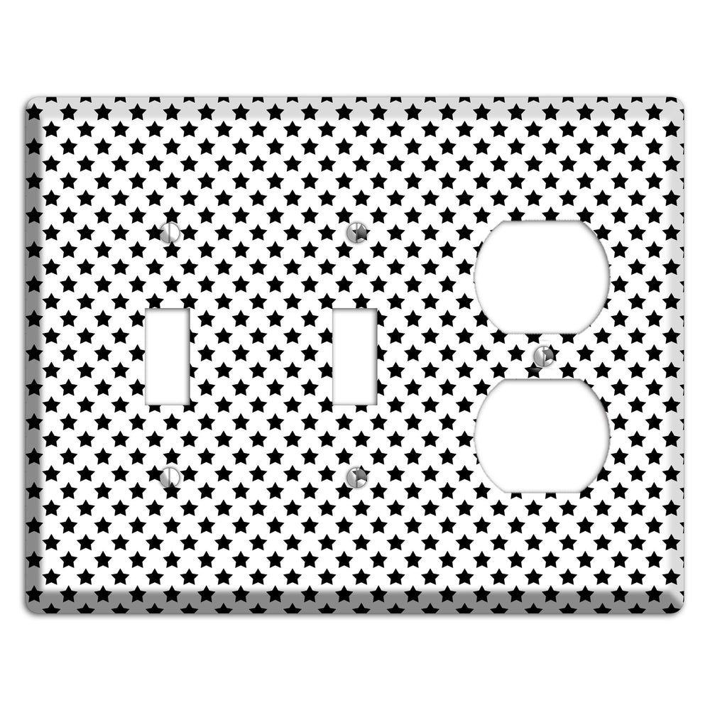 White with Black Stars 2 Toggle / Duplex Wallplate
