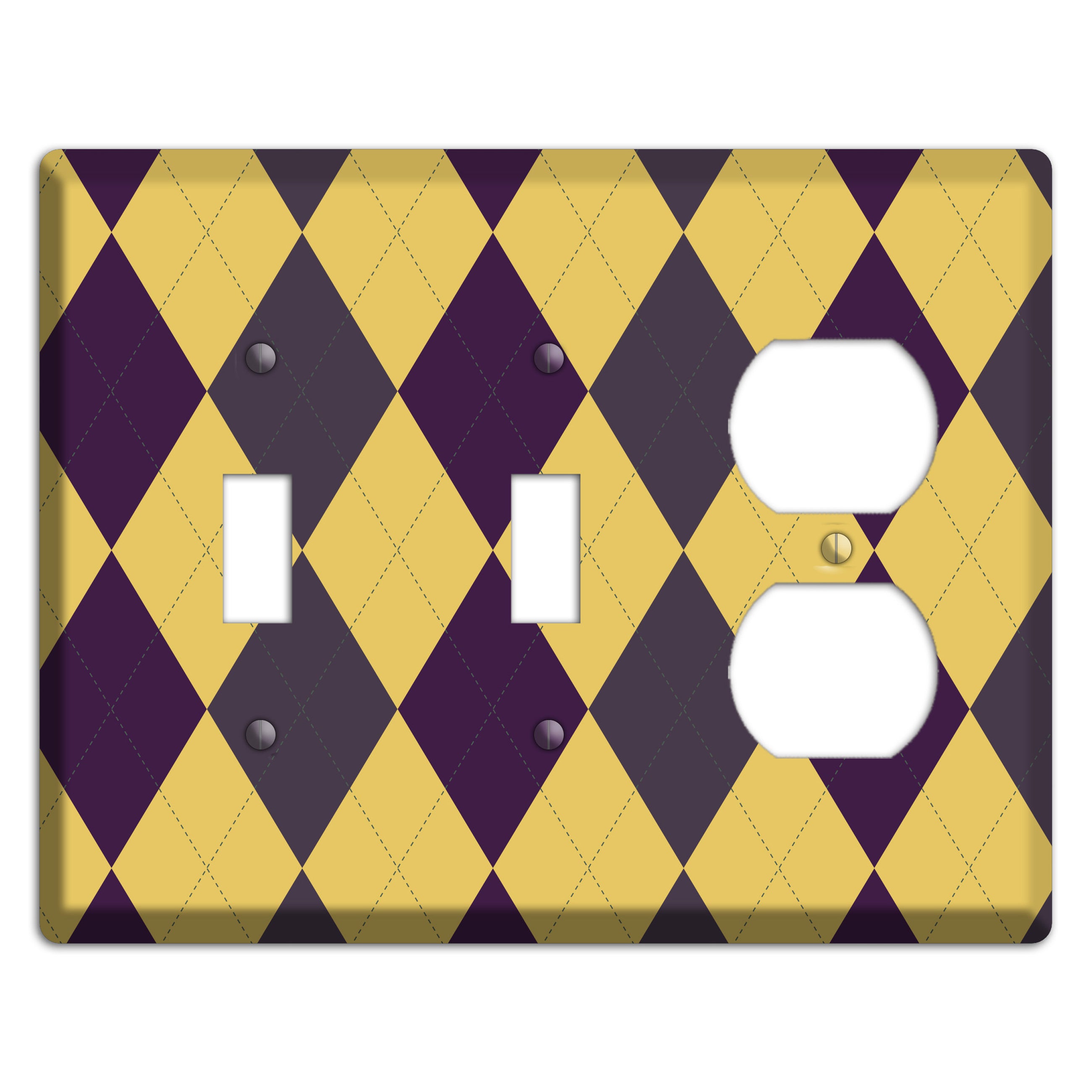 Yellow Plum Brown Argyle 2 Toggle / Duplex Wallplate