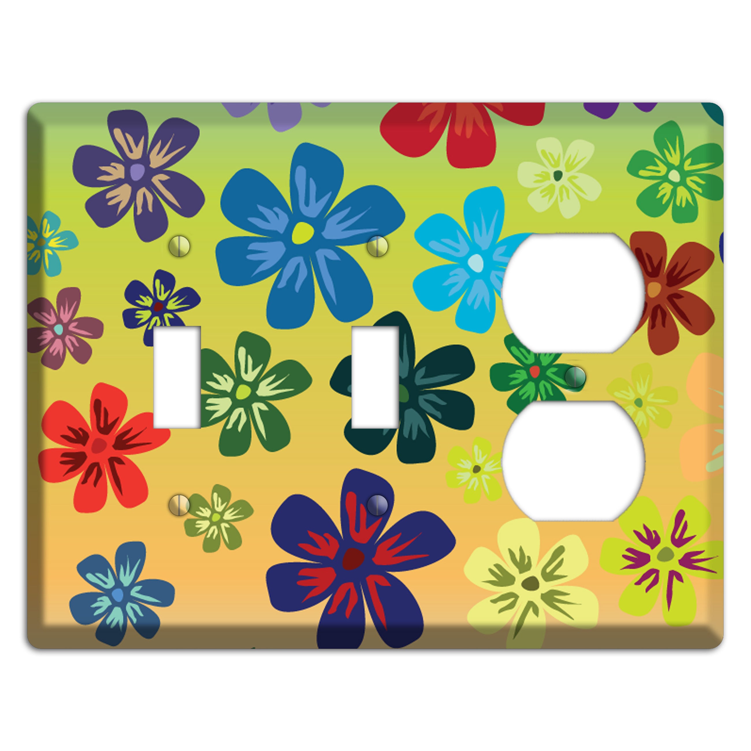 Black Flowers 2 Toggle / Duplex Wallplate