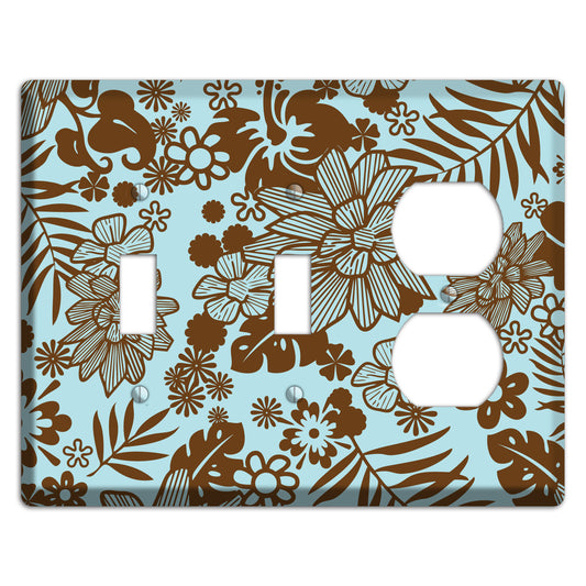 Blue and Brown Tropical 2 Toggle / Duplex Wallplate