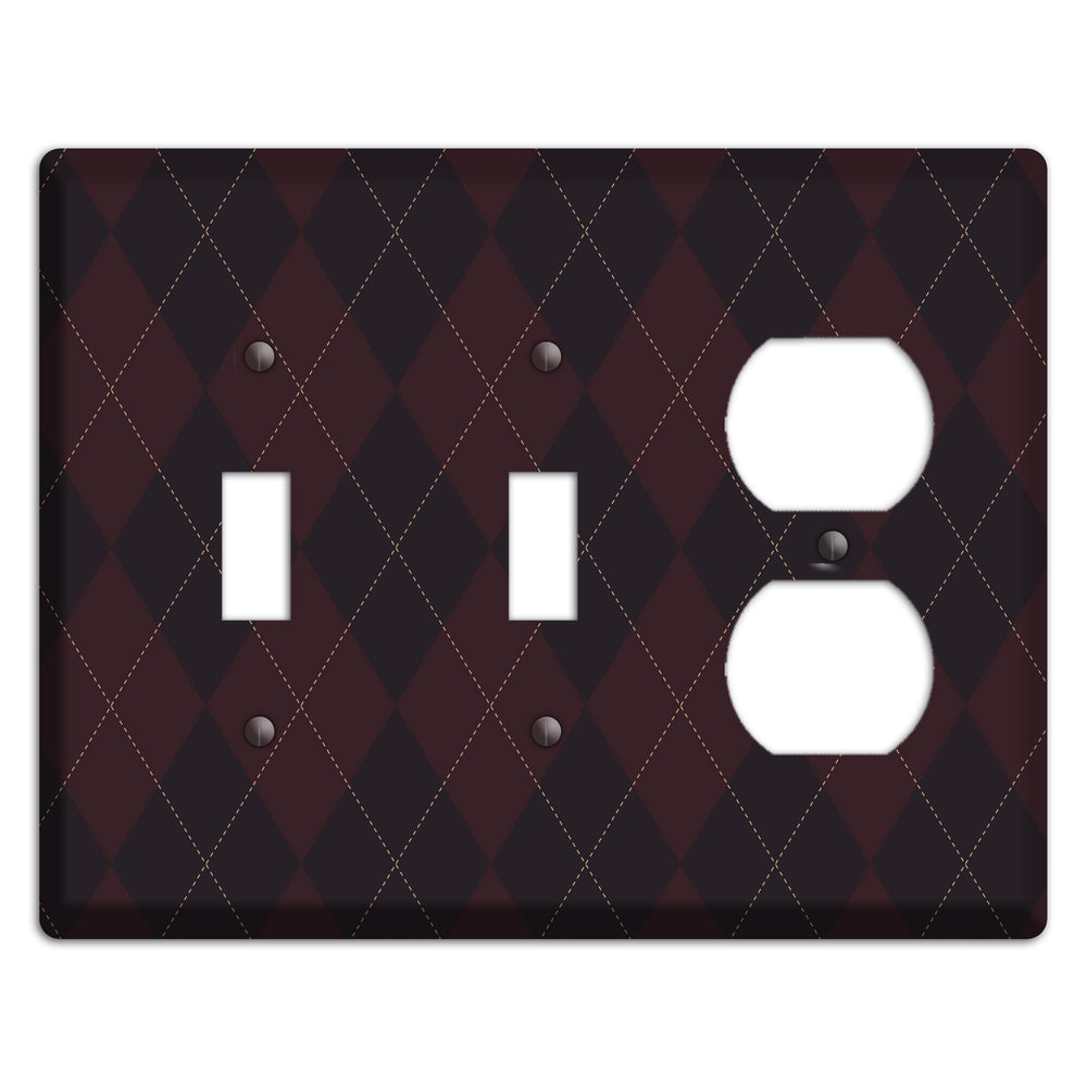 Black Argyle 2 Toggle / Duplex Wallplate