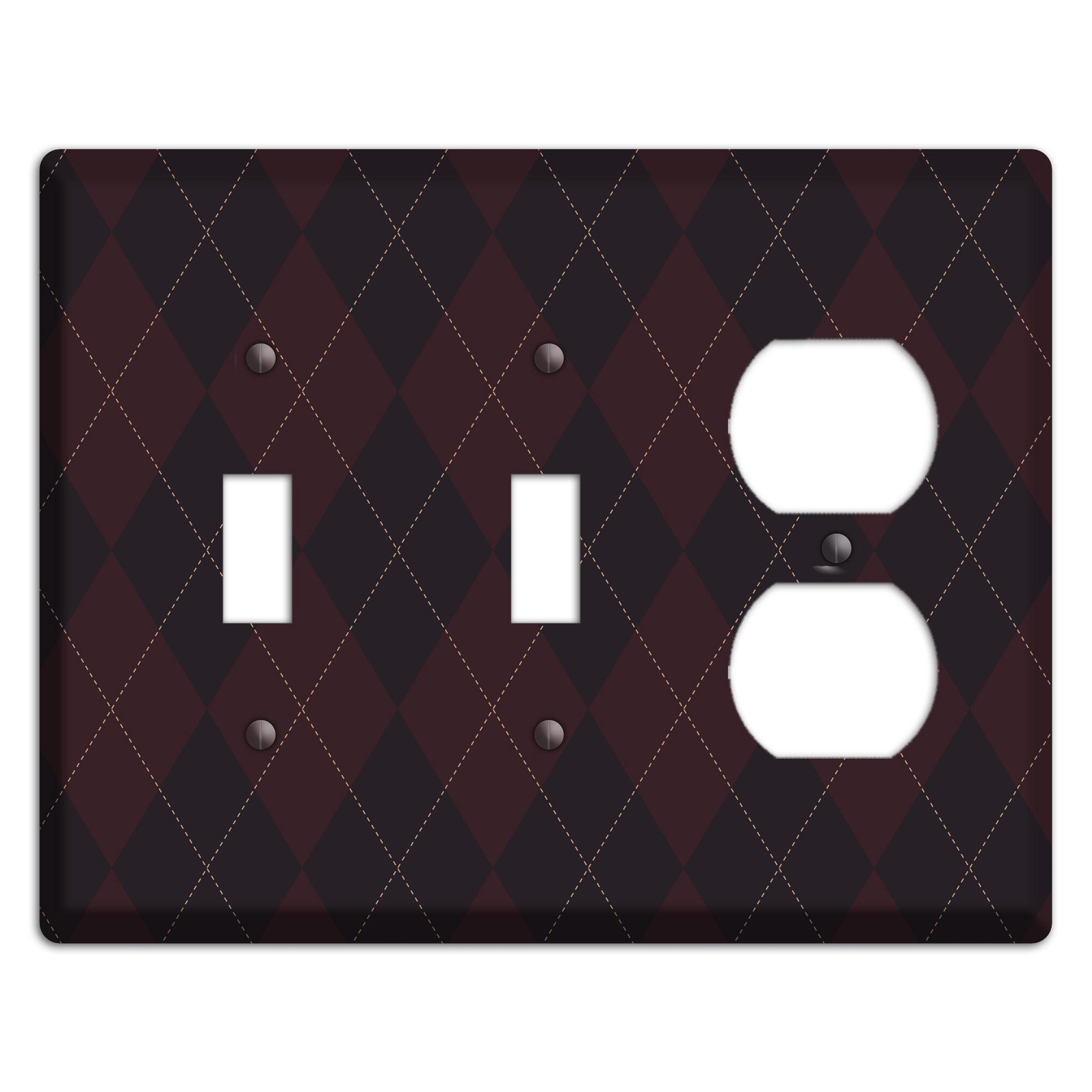 Black Argyle 2 Toggle / Duplex Wallplate