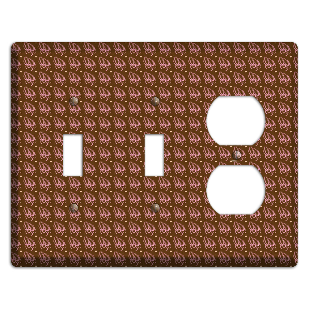 Brown with Pink Ballet Slippers 2 Toggle / Duplex Wallplate