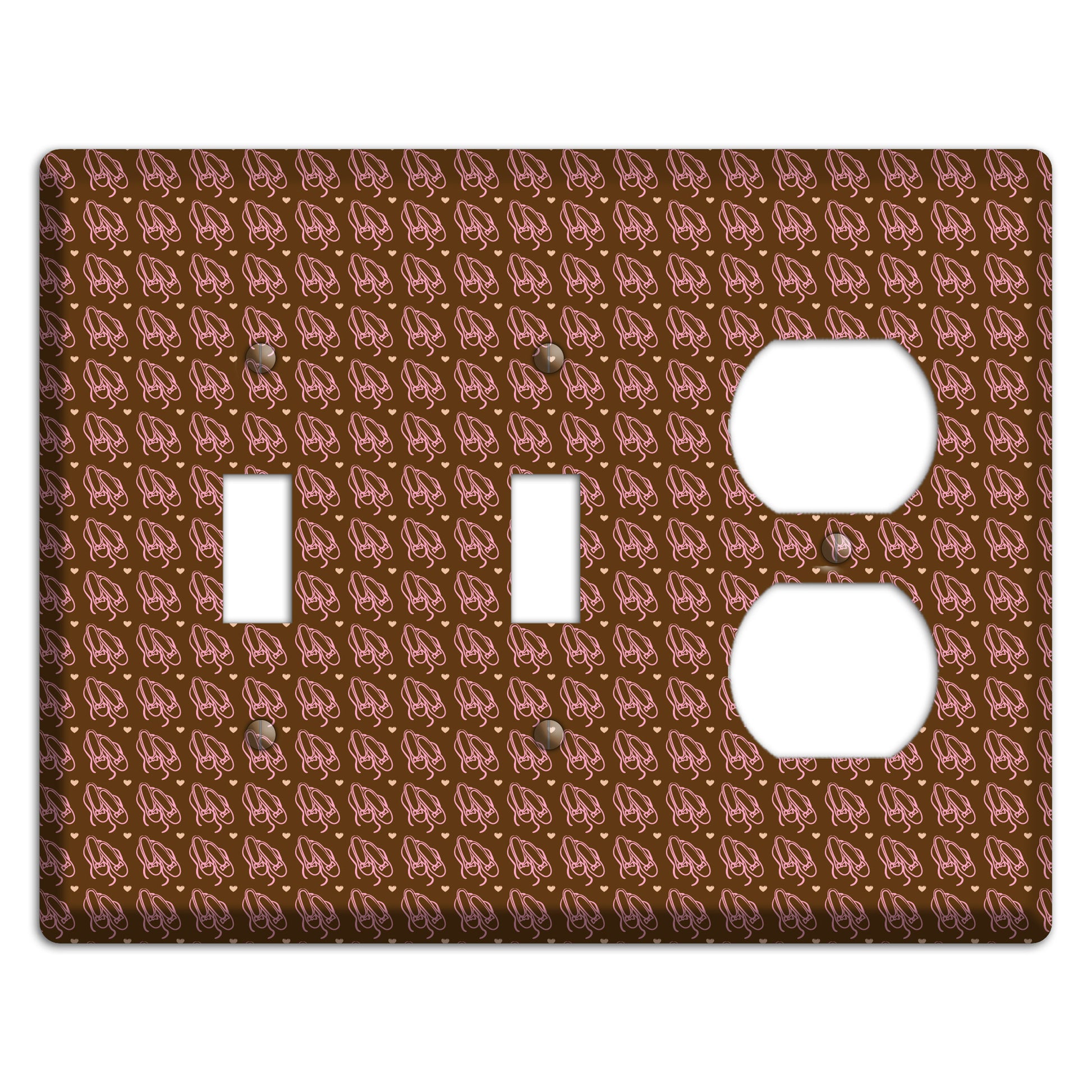 Brown with Pink Ballet Slippers 2 Toggle / Duplex Wallplate