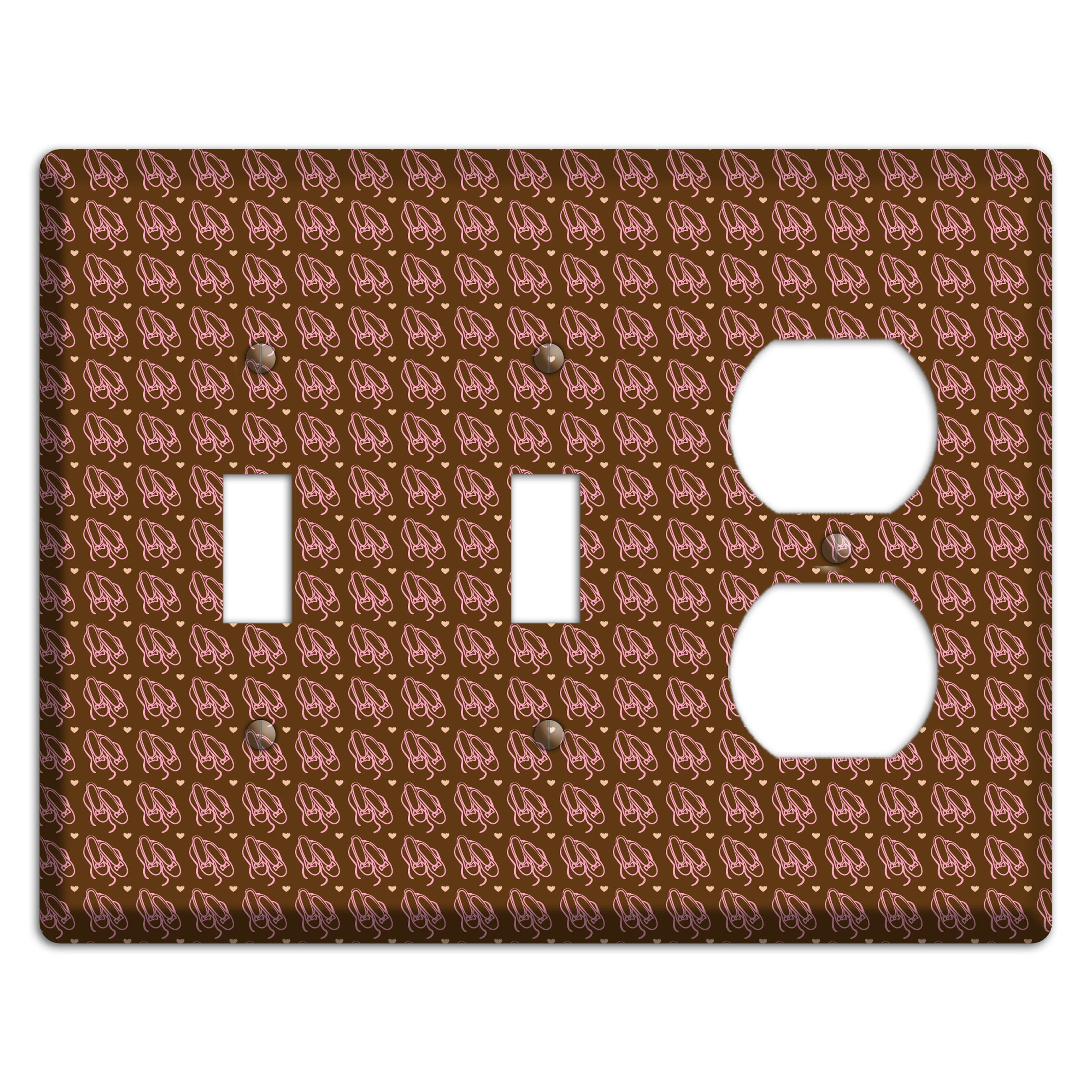 Brown with Pink Ballet Slippers 2 Toggle / Duplex Wallplate