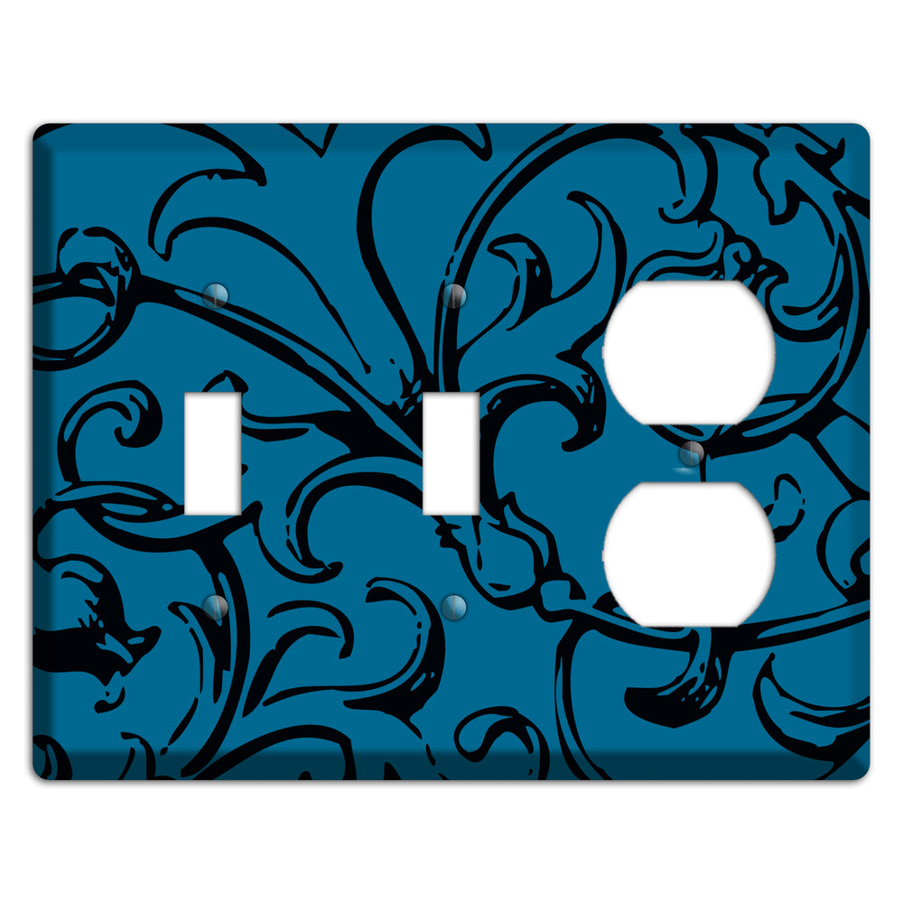 Victorian Blue 2 Toggle / Duplex Wallplate
