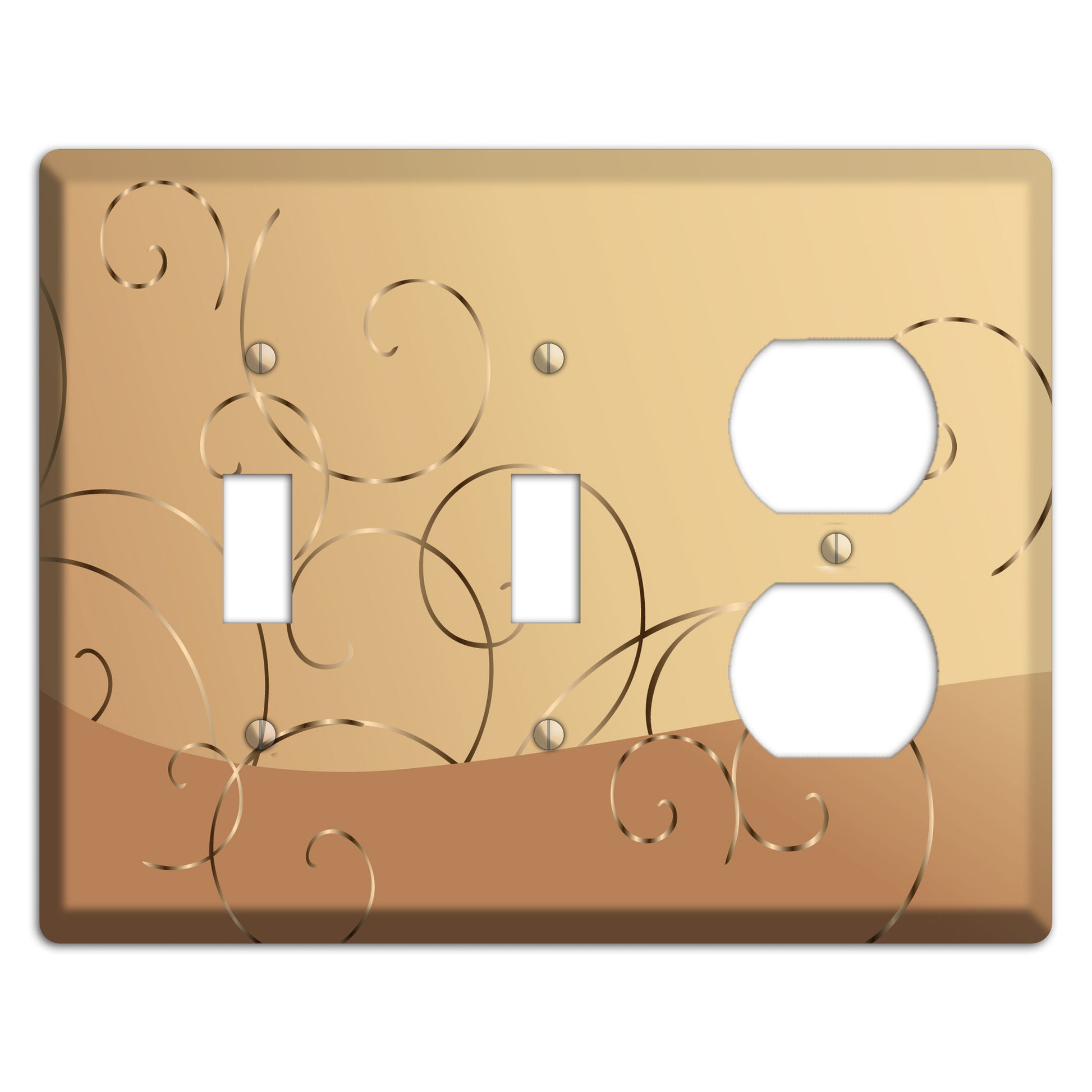 Light Brown and Beige Swirl 2 Toggle / Duplex Wallplate