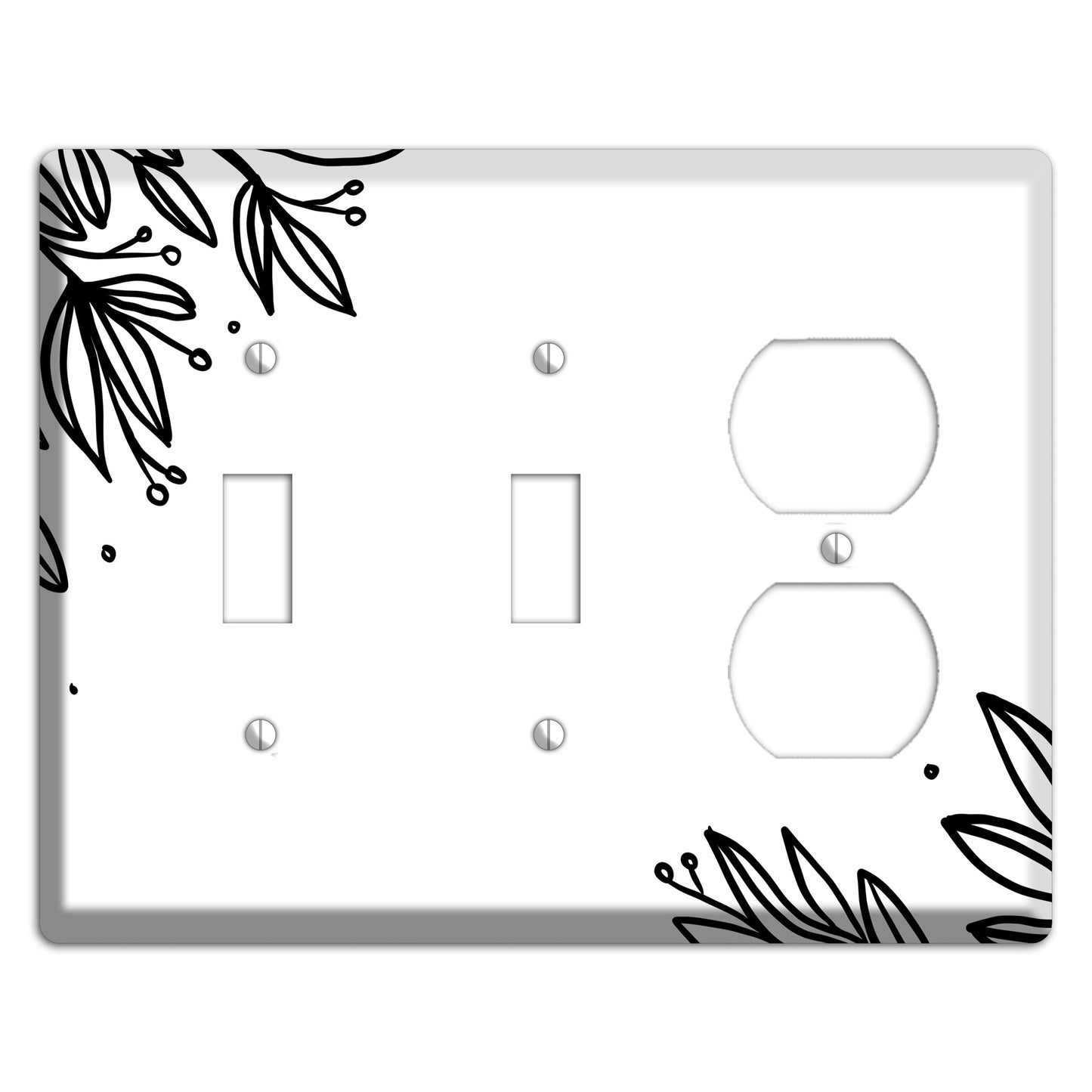 Hand-Drawn Floral 9 2 Toggle / Duplex Wallplate