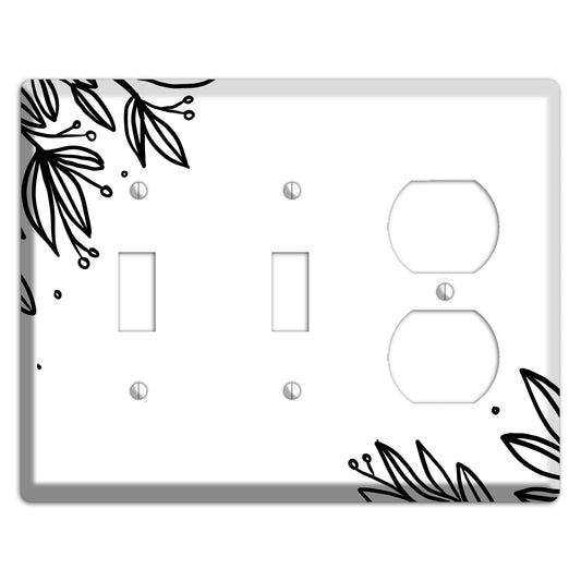 Hand-Drawn Floral 9 2 Toggle / Duplex Wallplate