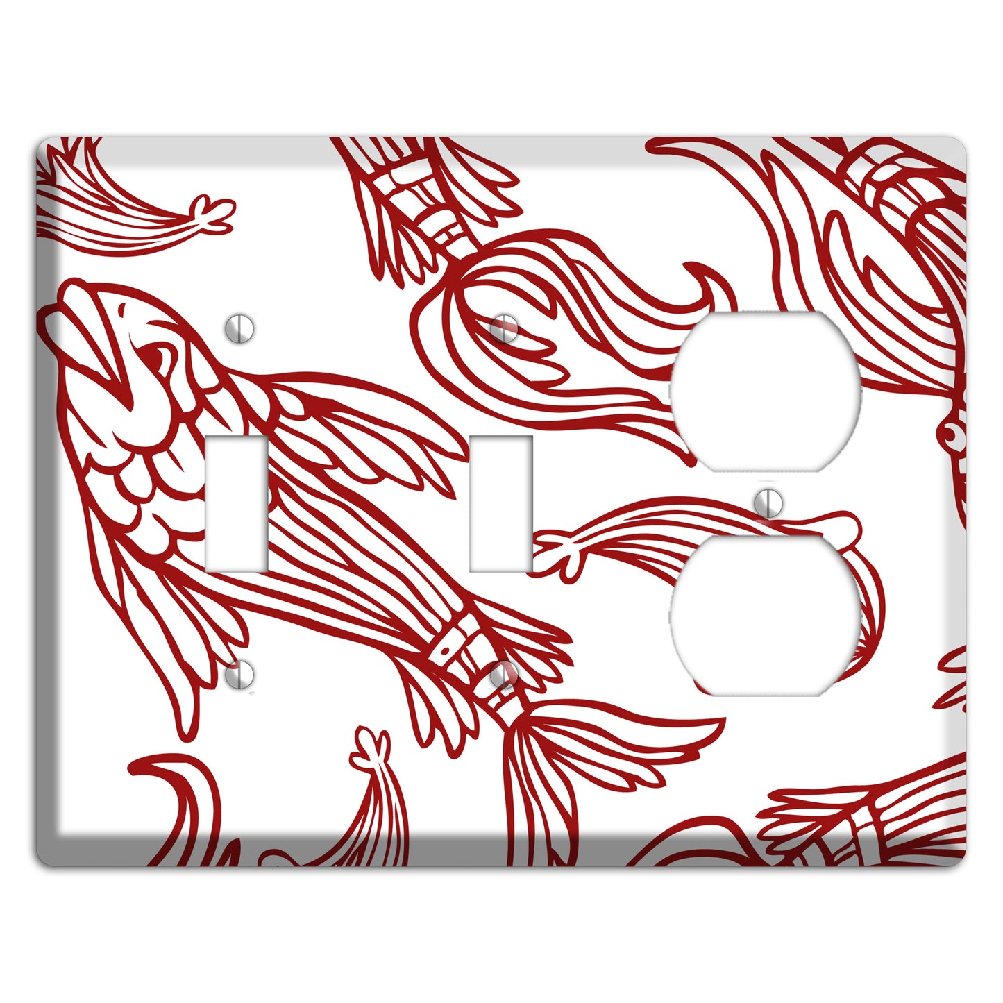 Red and White Koi 2 Toggle / Duplex Wallplate