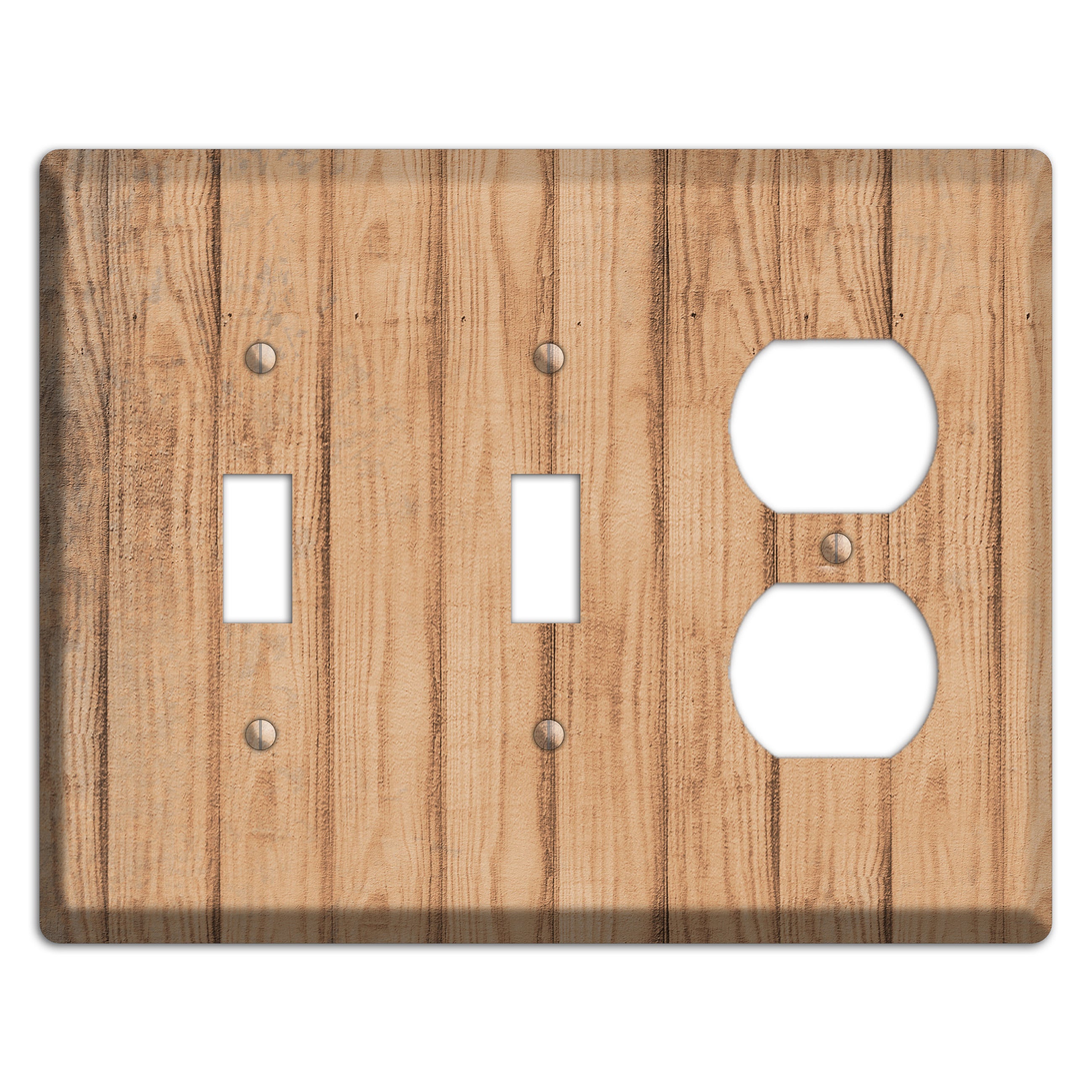 Tan Weathered Wood 2 Toggle / Duplex Wallplate