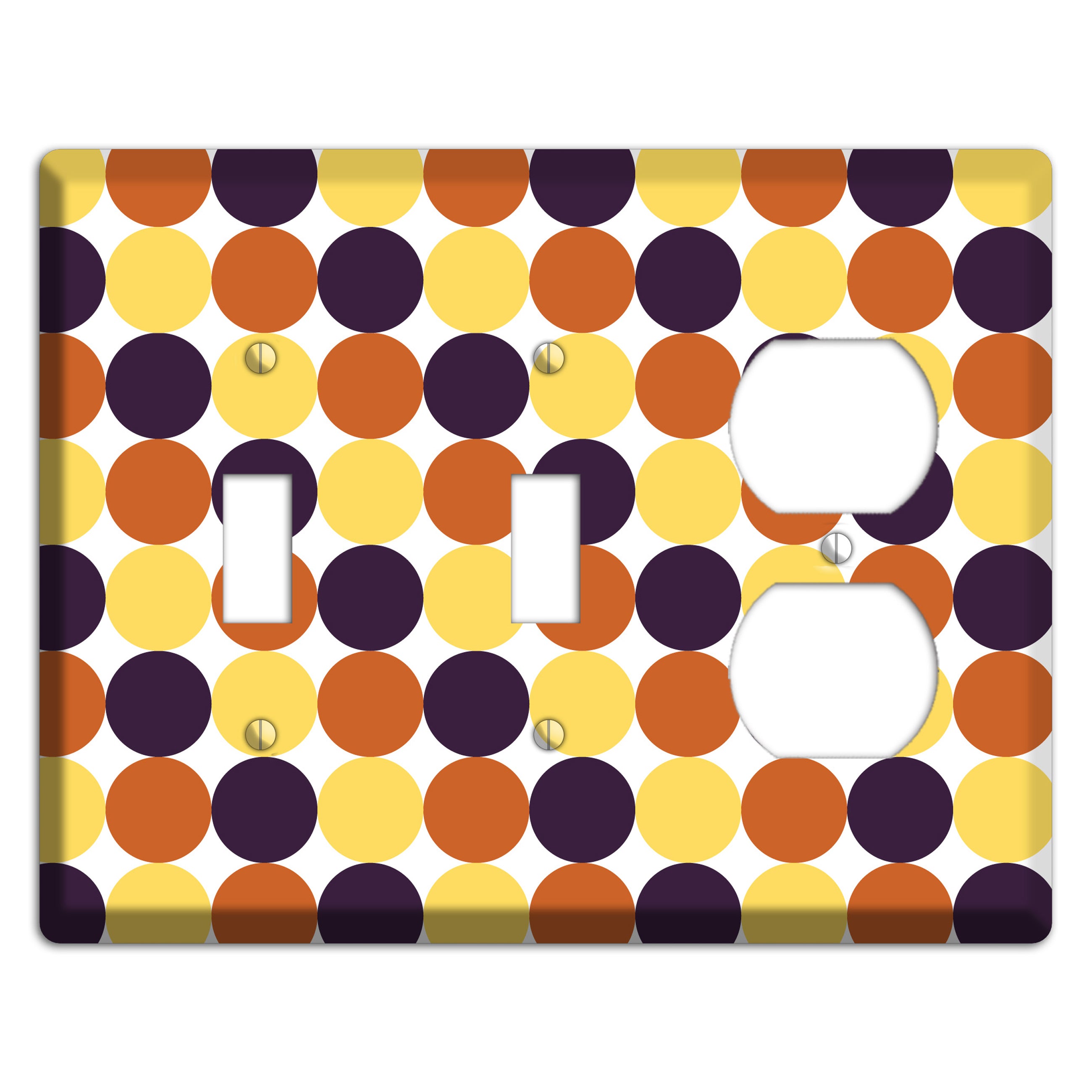 Yellow Umber Black Dots 2 Toggle / Duplex Wallplate