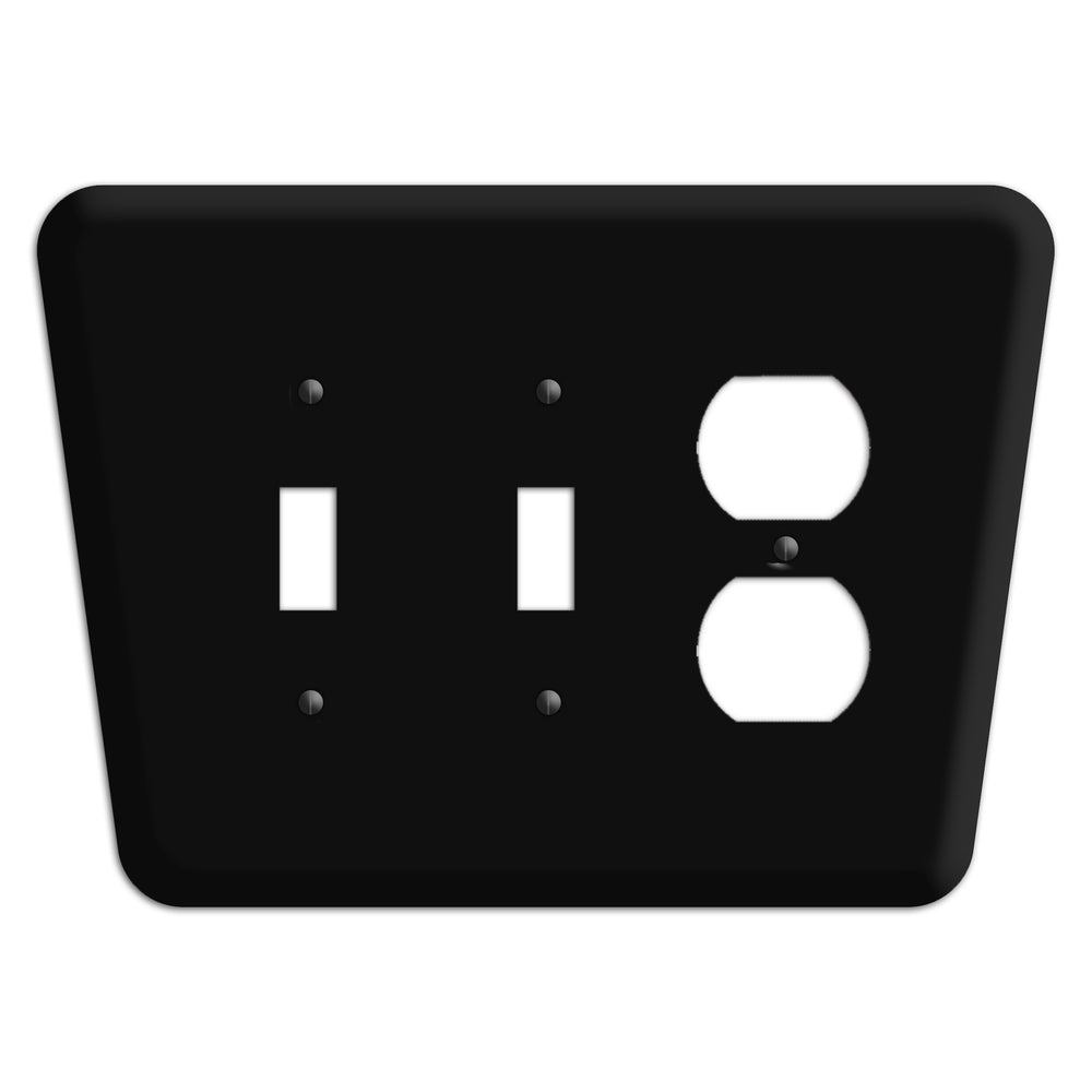 Matte Black Mid-Century 2 Toggle / Duplex Wallplate