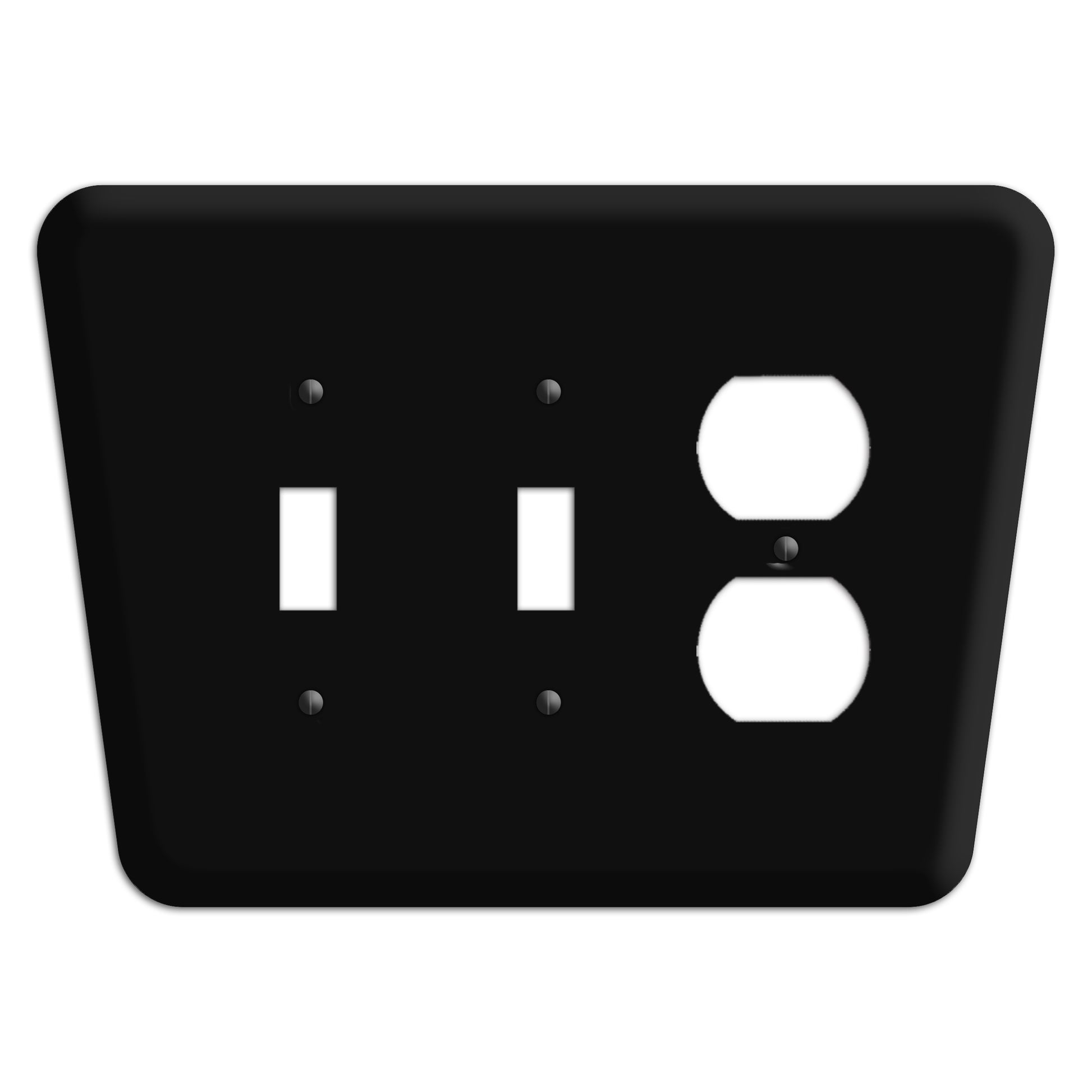 Matte Black Mid-Century 2 Toggle / Duplex Wallplate