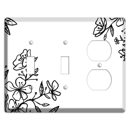 Hand-Drawn Floral 18 2 Toggle / Duplex Wallplate
