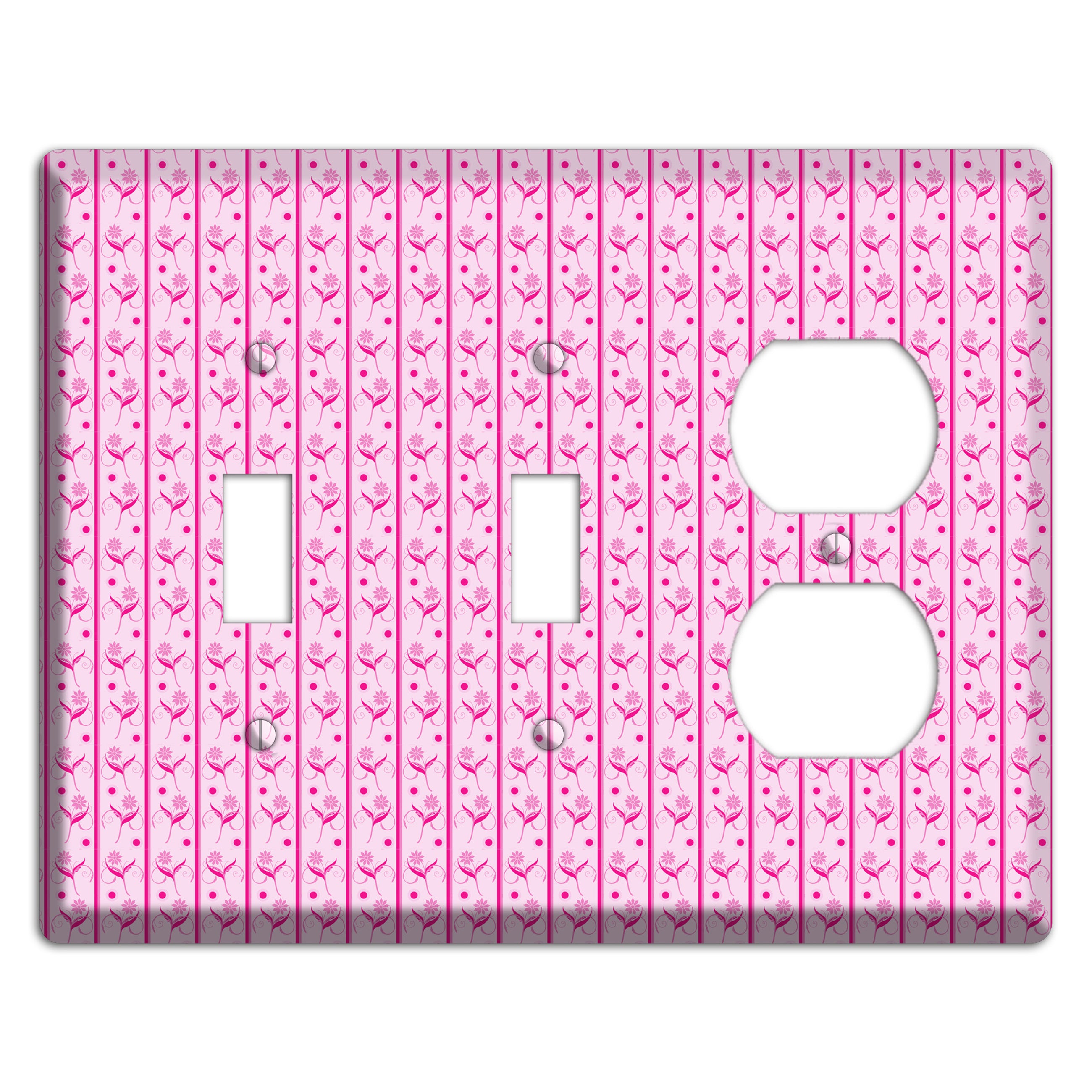 Pink Small Floral Pattern 2 Toggle / Duplex Wallplate