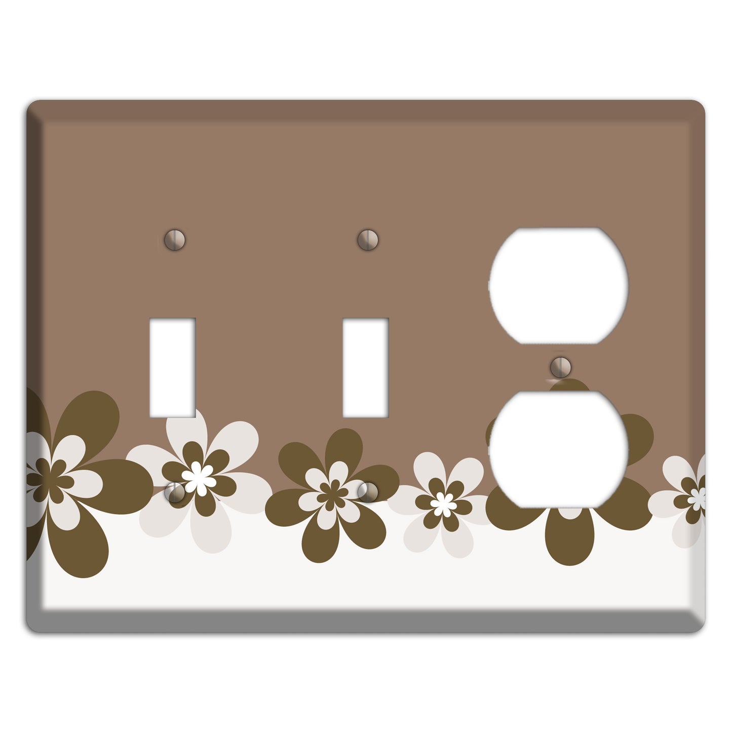 Brown Hippie Flowers 2 Toggle / Duplex Wallplate