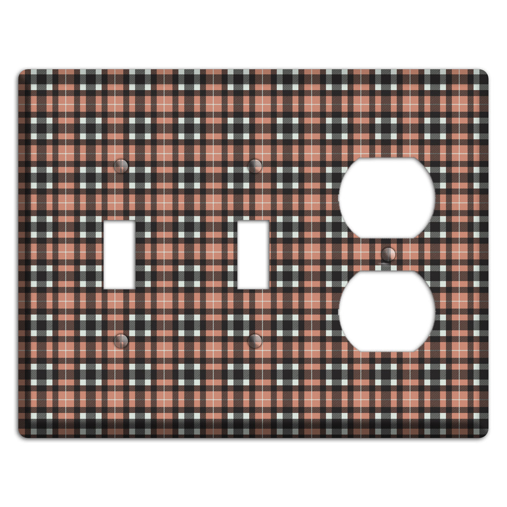 Light Brown Plaid 2 Toggle / Duplex Wallplate