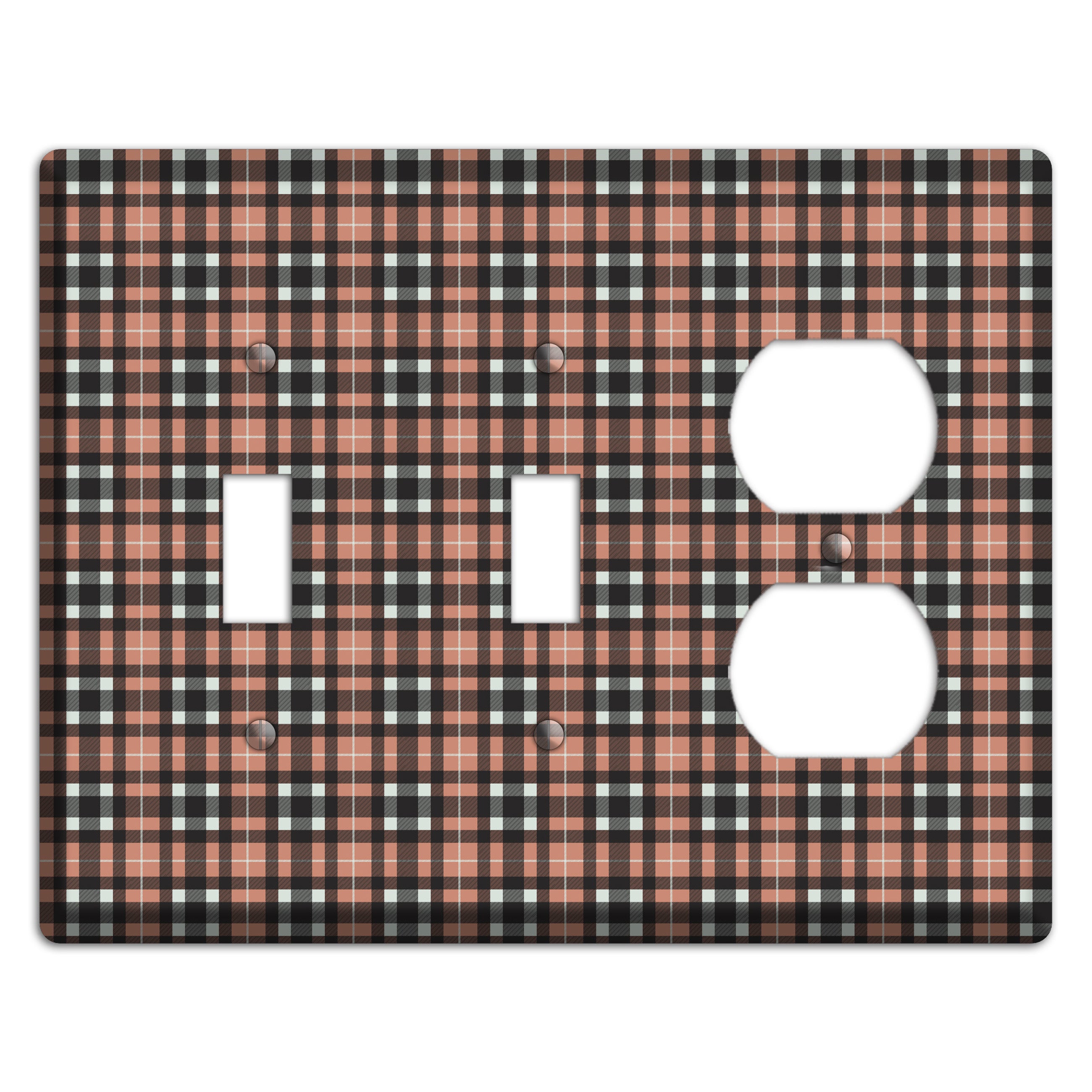 Light Brown Plaid 2 Toggle / Duplex Wallplate