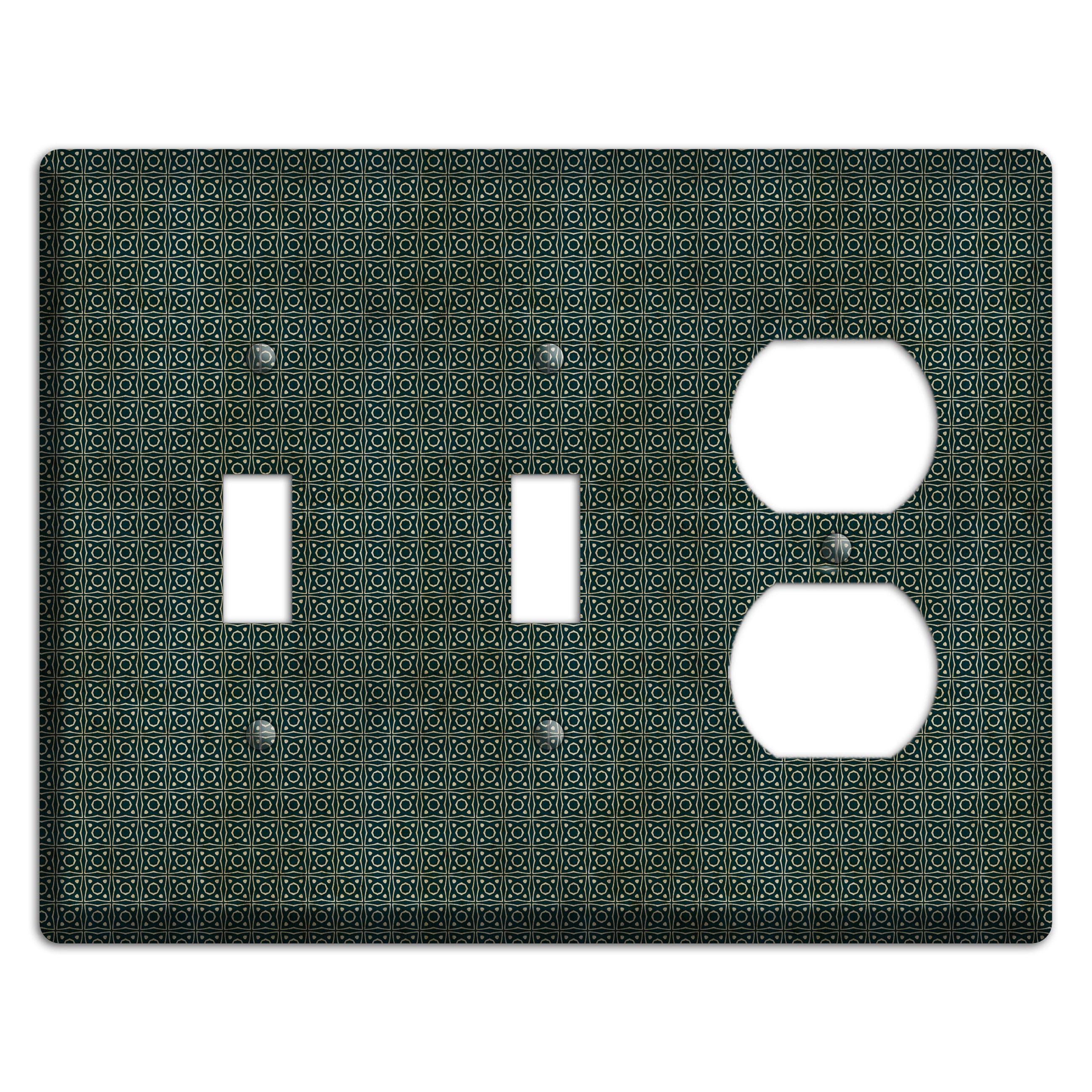 Dark Green Grunge Tiny Tiled Tapestry 4 2 Toggle / Duplex Wallplate