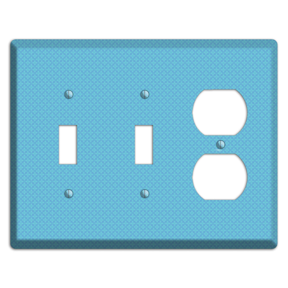 Turquoise Checkered Quatrefoil 2 Toggle / Duplex Wallplate