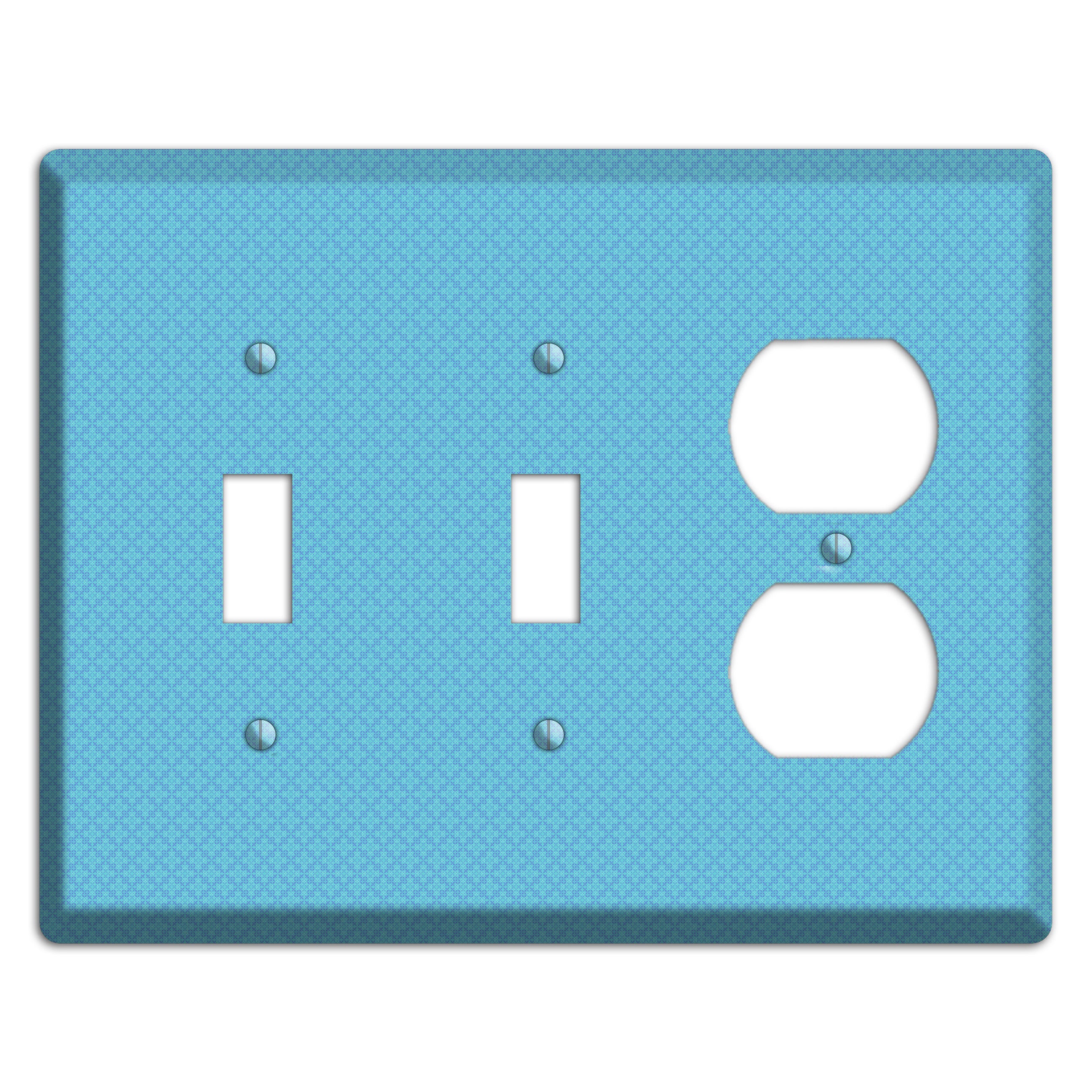 Turquoise Checkered Quatrefoil 2 Toggle / Duplex Wallplate