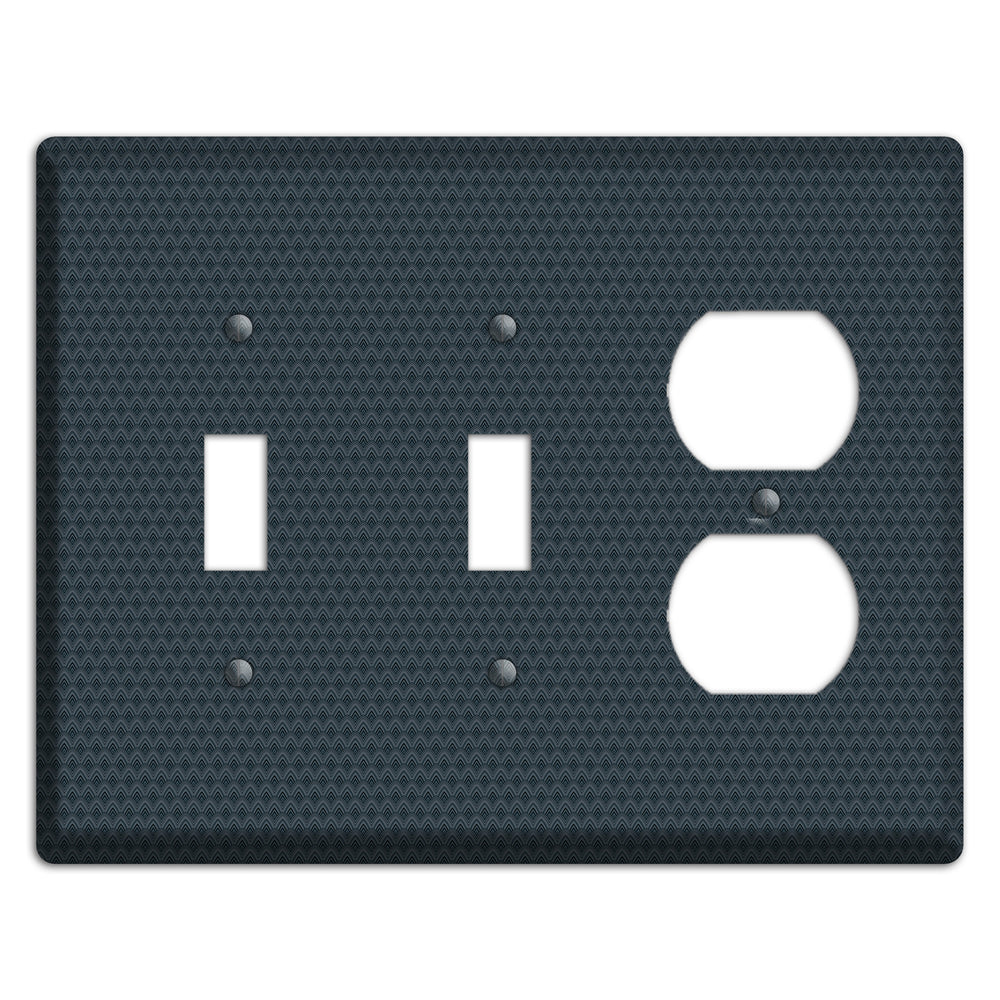 Navy Tiny Scallop 2 Toggle / Duplex Wallplate